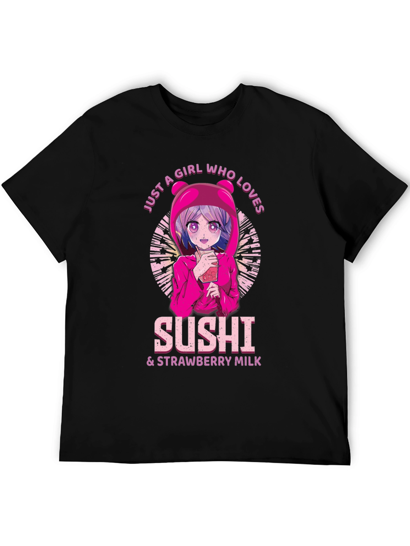 Sushi & Strawberry Milk Anime Graphic T-Shirt