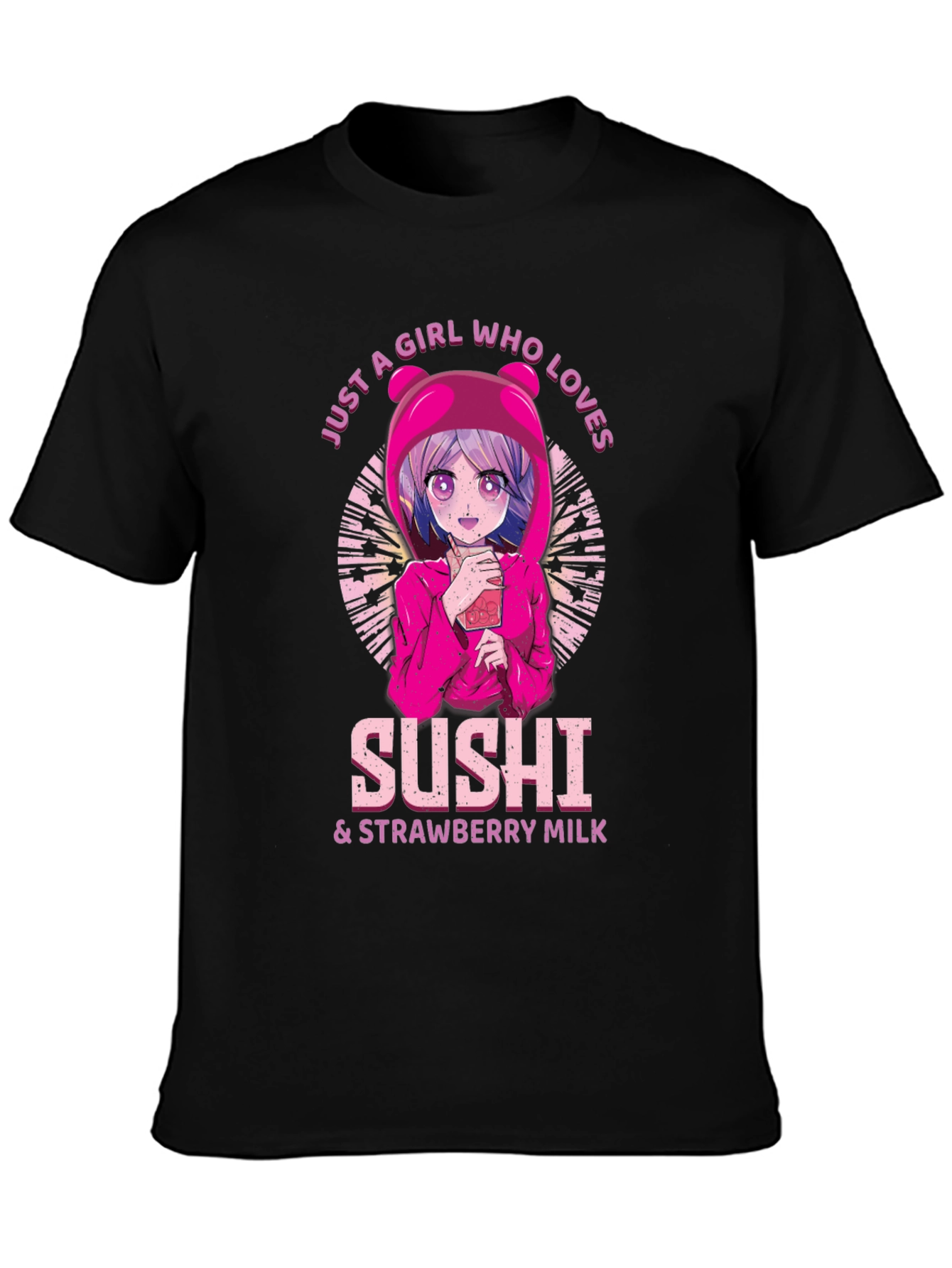 Sushi & Strawberry Milk Anime Graphic T-Shirt