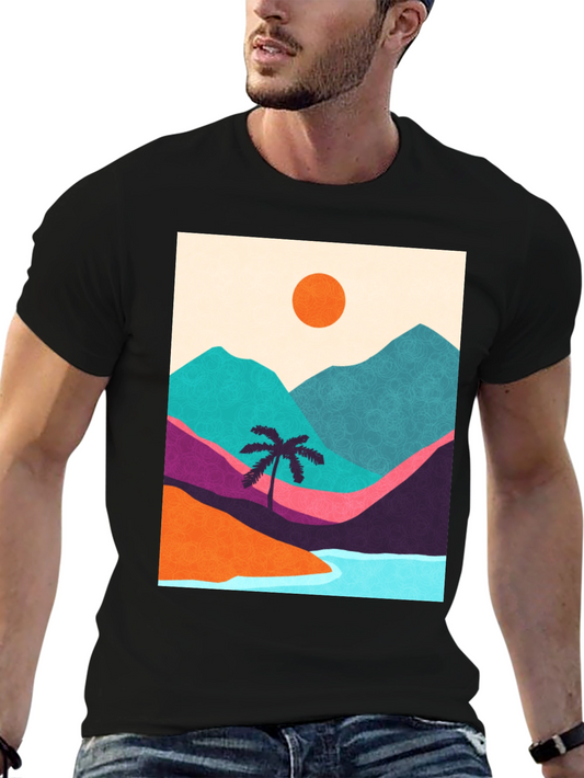 Abstract Landscape Graphic T-Shirt