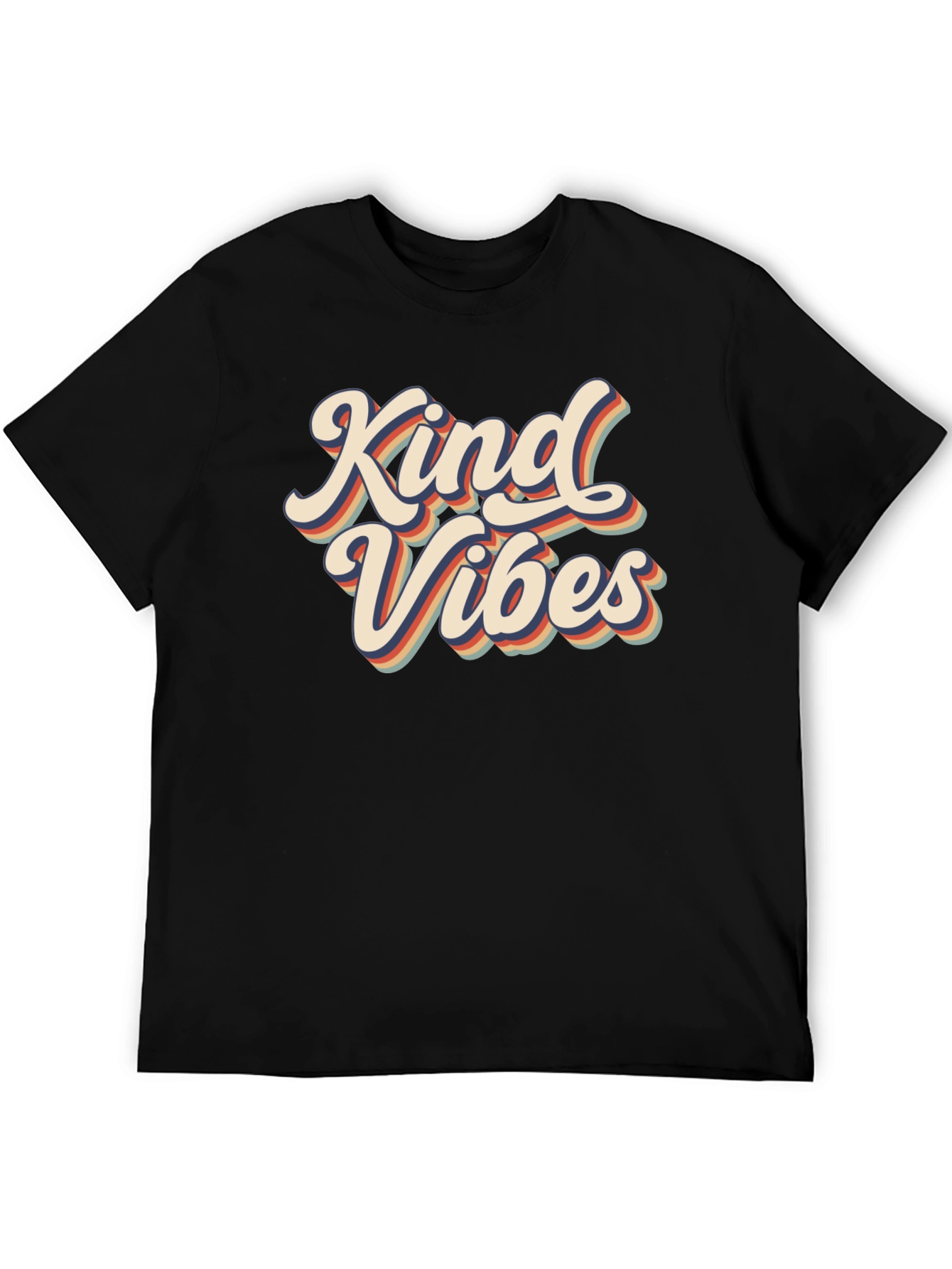 Kind Vibes Retro Graphic Tee - Black