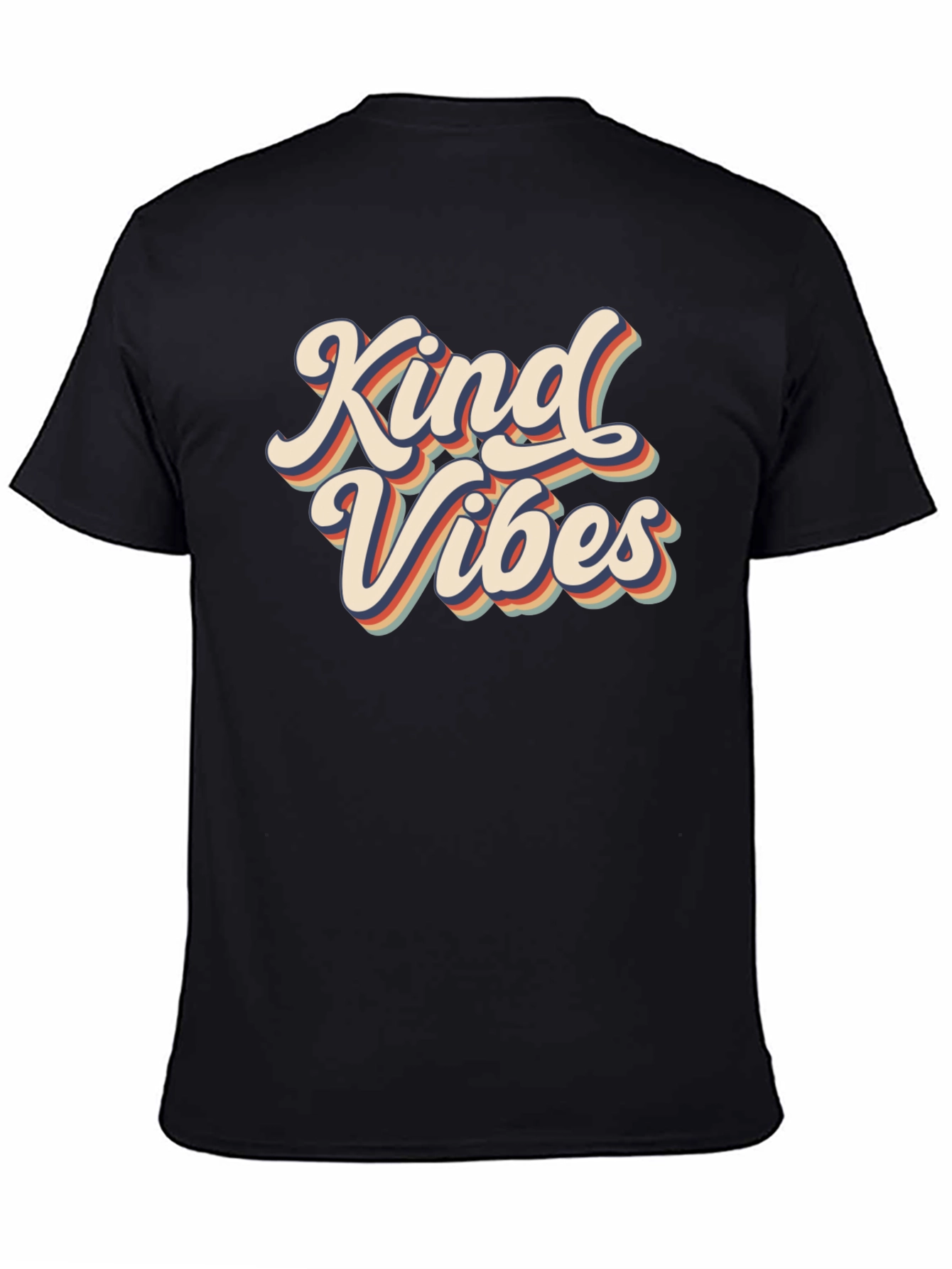 Kind Vibes Retro Graphic Tee - Black
