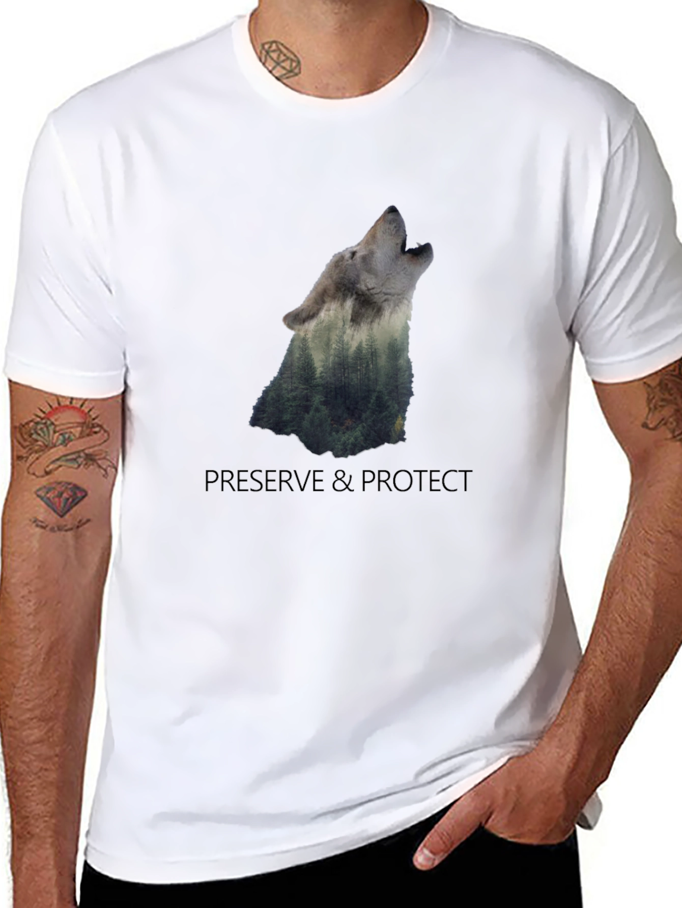 Nature Wolf Graphic Tee - Preserve & Protect