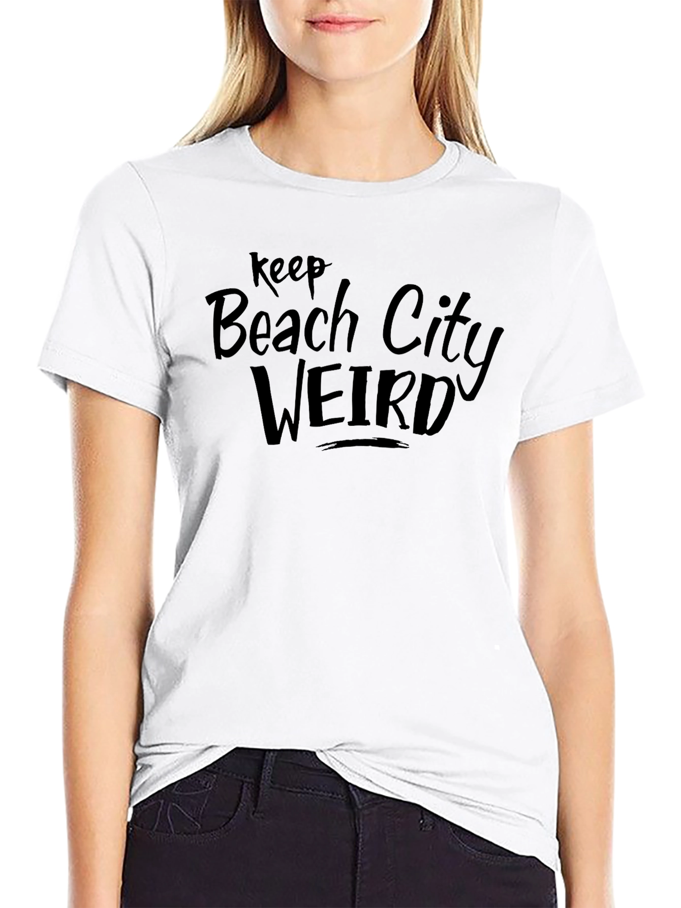 Keep Beach City Weird Graphic Tee - Black