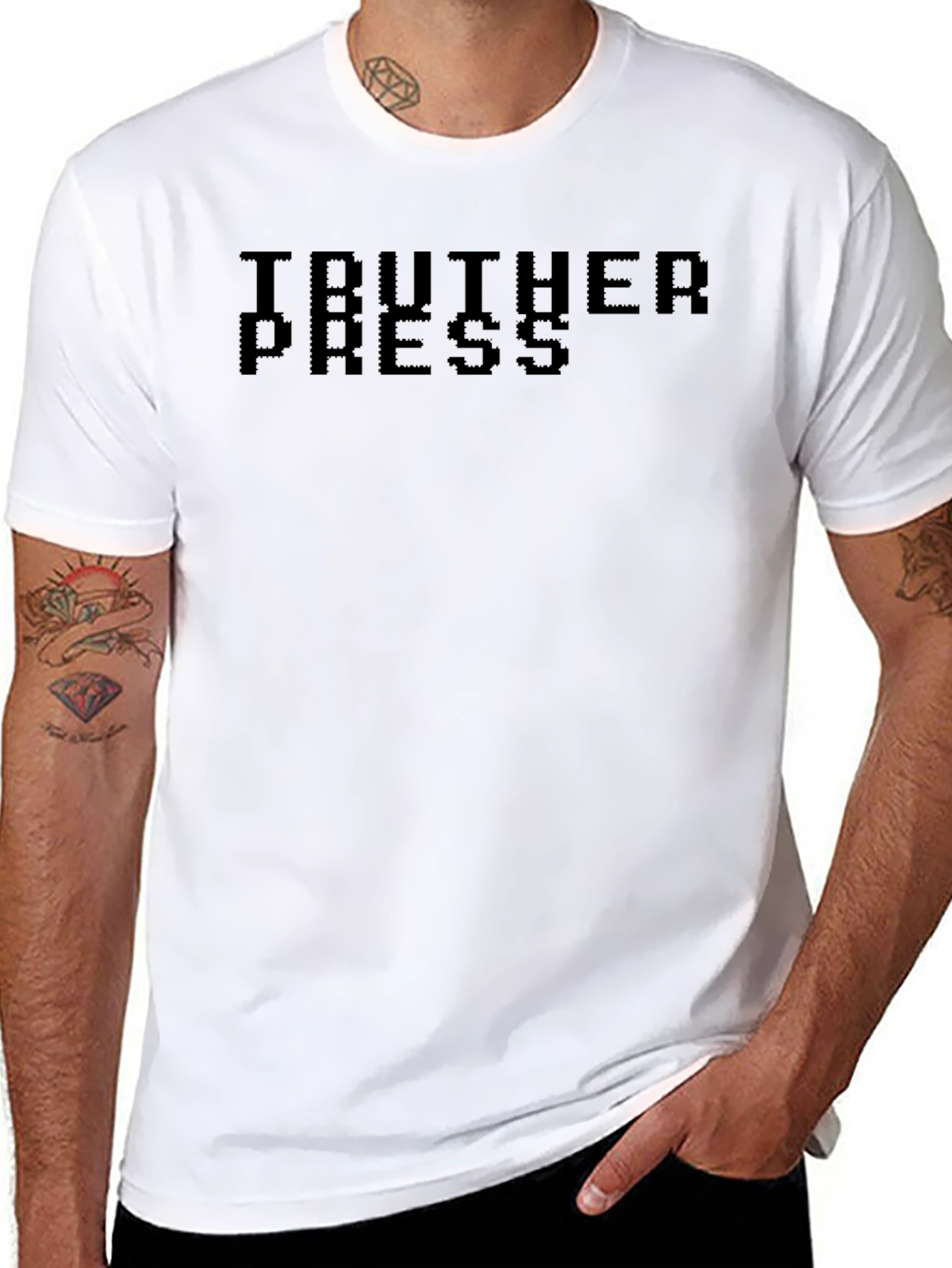 TRUTHER PRESS Pixelated Black T-Shirt