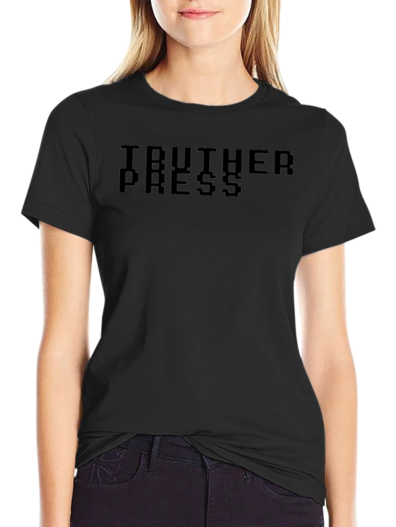 TRUTHER PRESS Pixelated Black T-Shirt