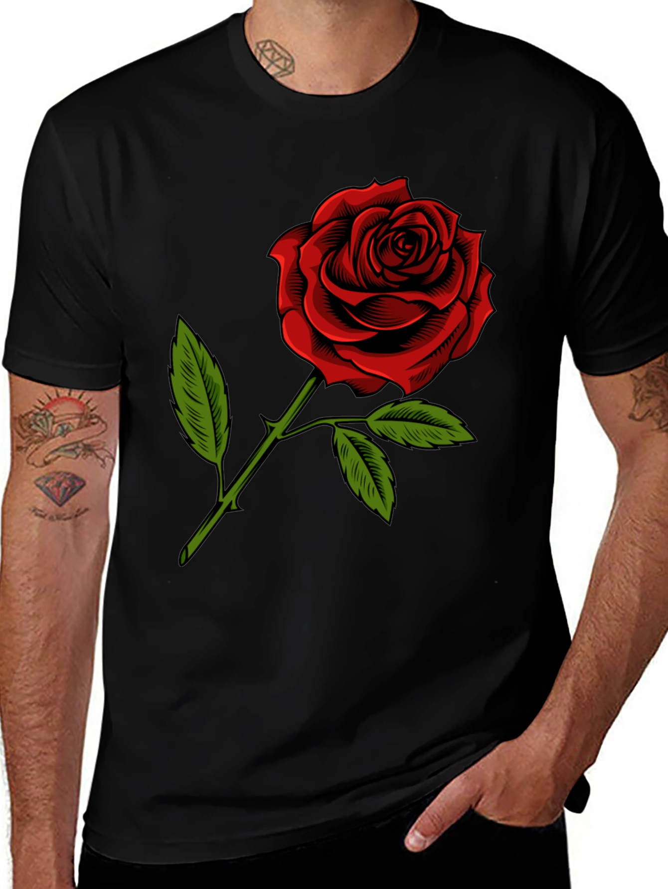 Red Rose Graphic T-Shirt - Classic Floral Design