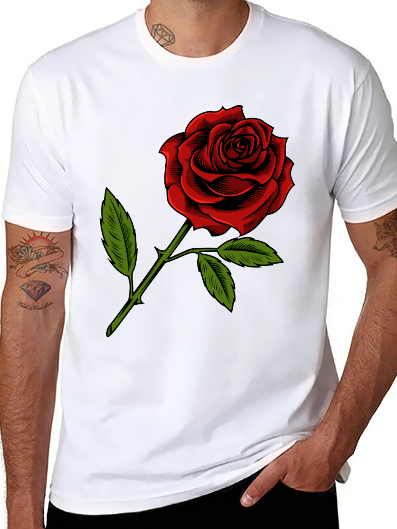 Red Rose Graphic T-Shirt - Classic Floral Design