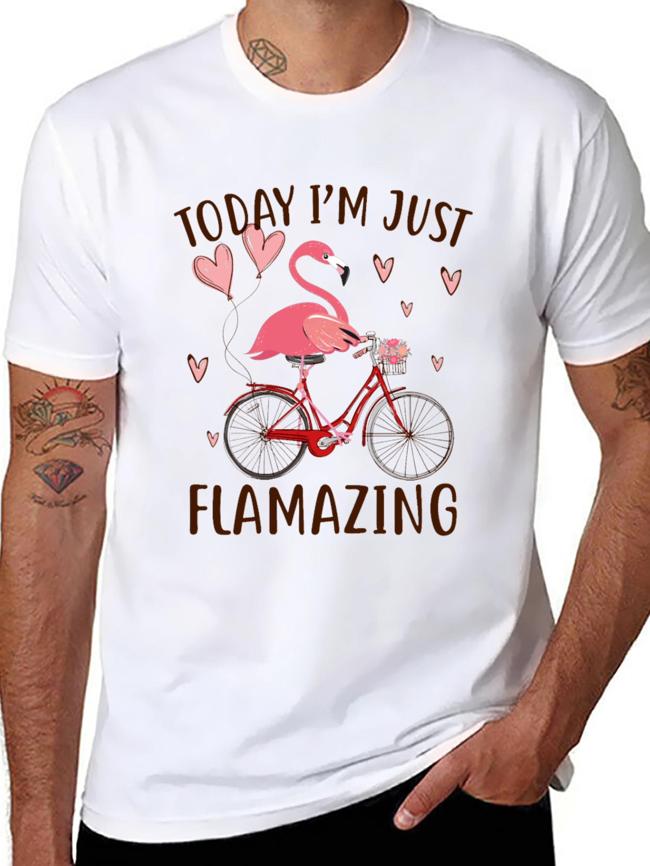 Flamazing Flamingo Bicycle Graphic Tee