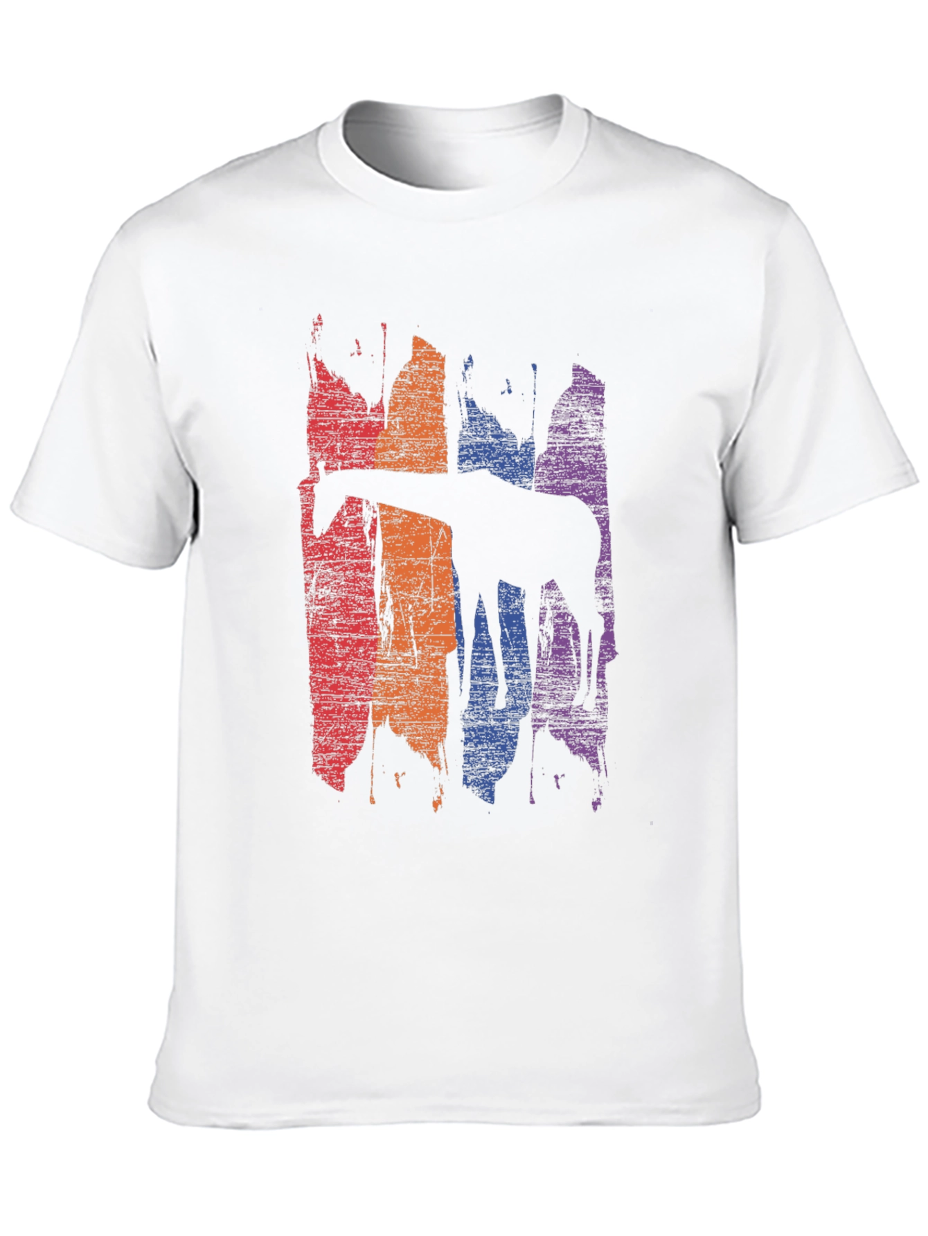 Giraffe Silhouette Graphic Print T-Shirt