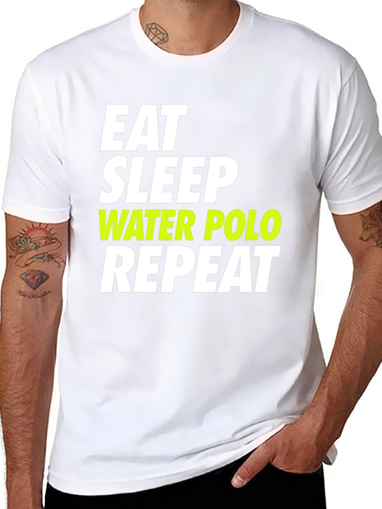 Eat Sleep Water Polo Repeat Black T-Shirt