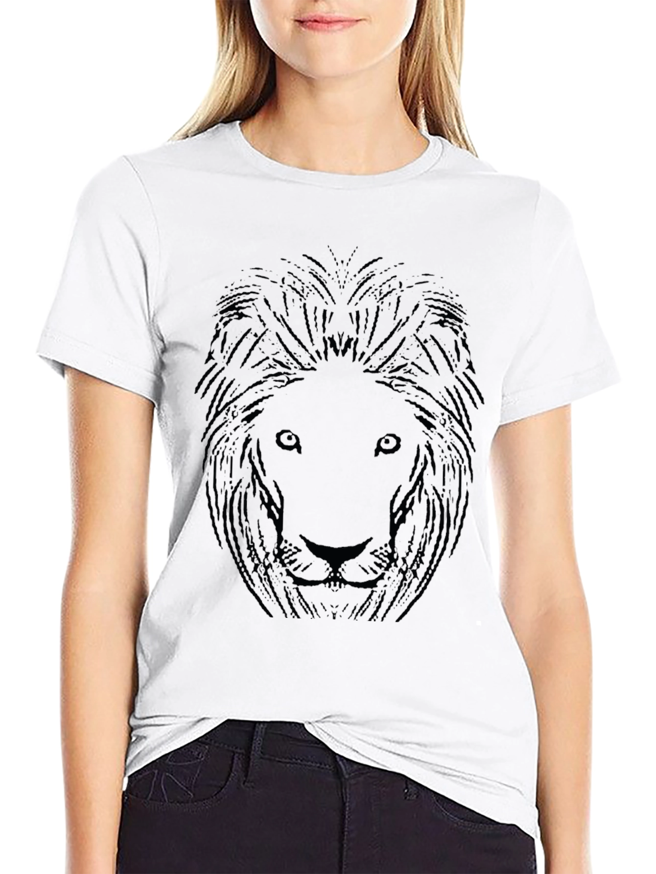 Lion Graphic Black T-Shirt for Men