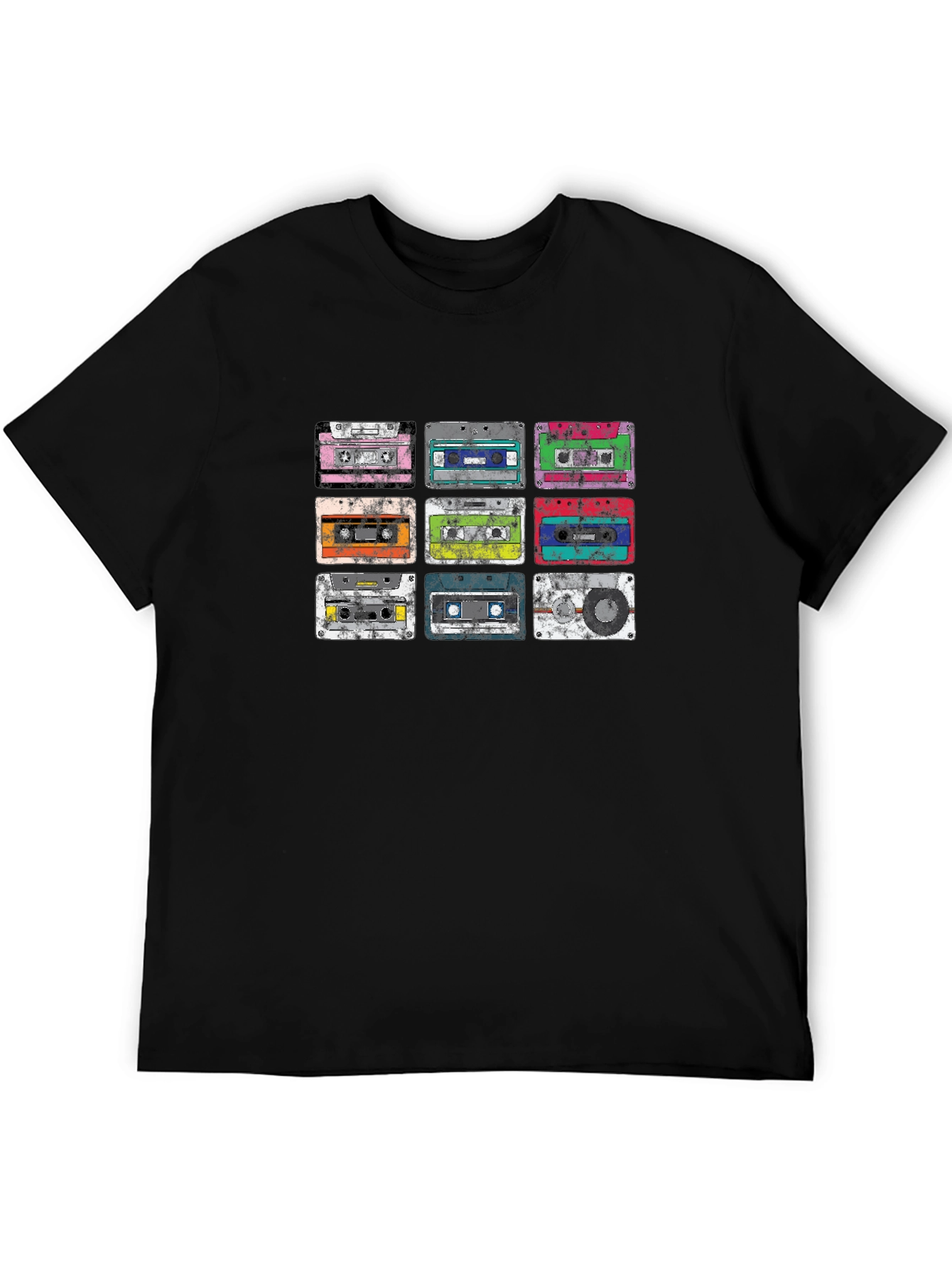 Retro Cassette Tape Graphic Tee - Black