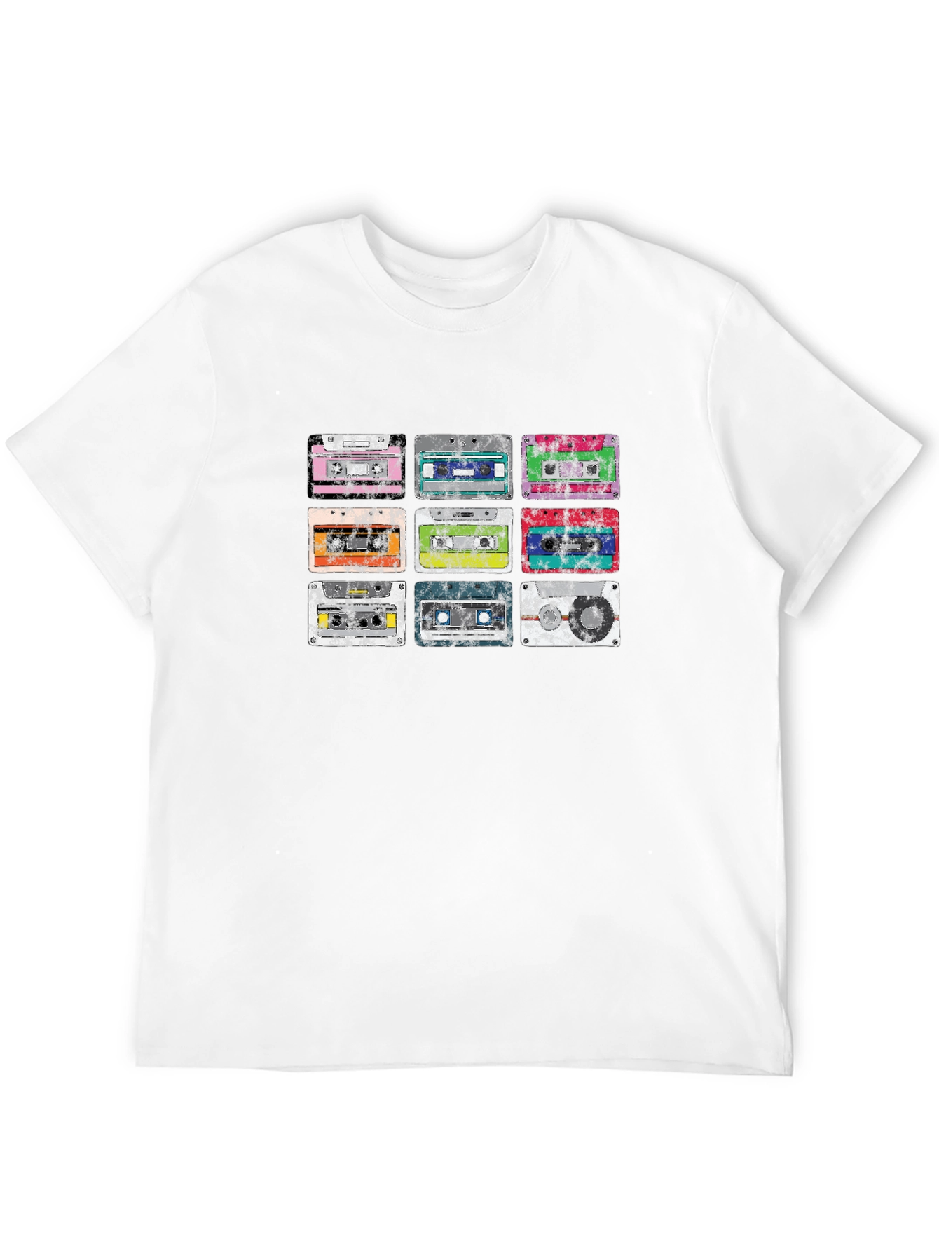 Retro Cassette Tape Graphic Tee - Black