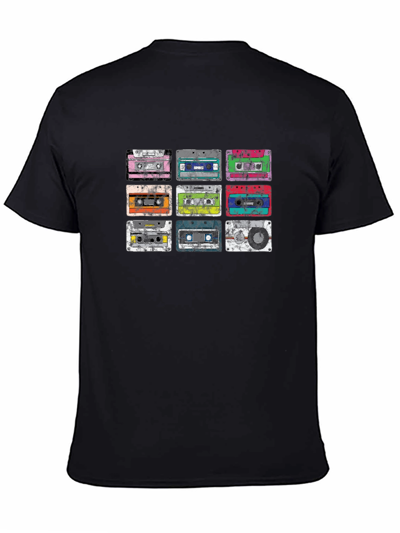 Retro Cassette Tape Graphic Tee - Black