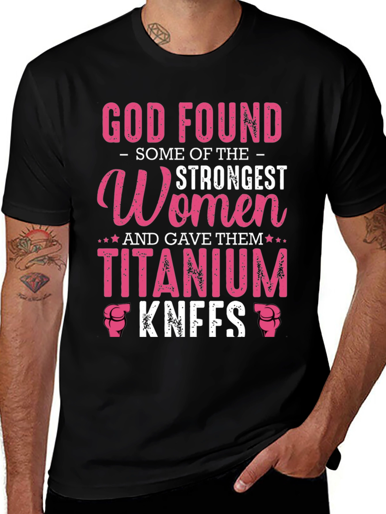 God Found Strongest Women Titanium Knees T-Shirt