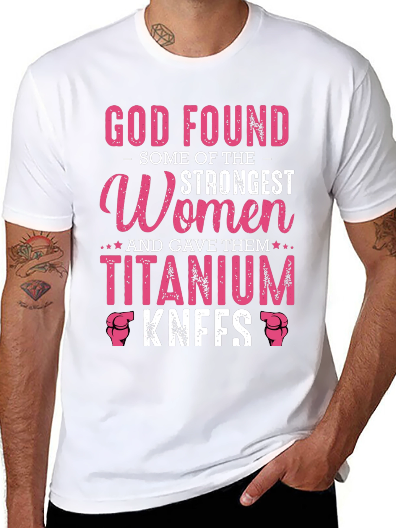 God Found Strongest Women Titanium Knees T-Shirt