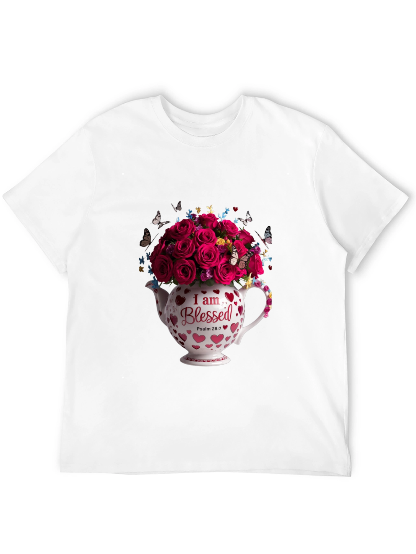 Blessed Roses in Teapot Graphic Tee - Black