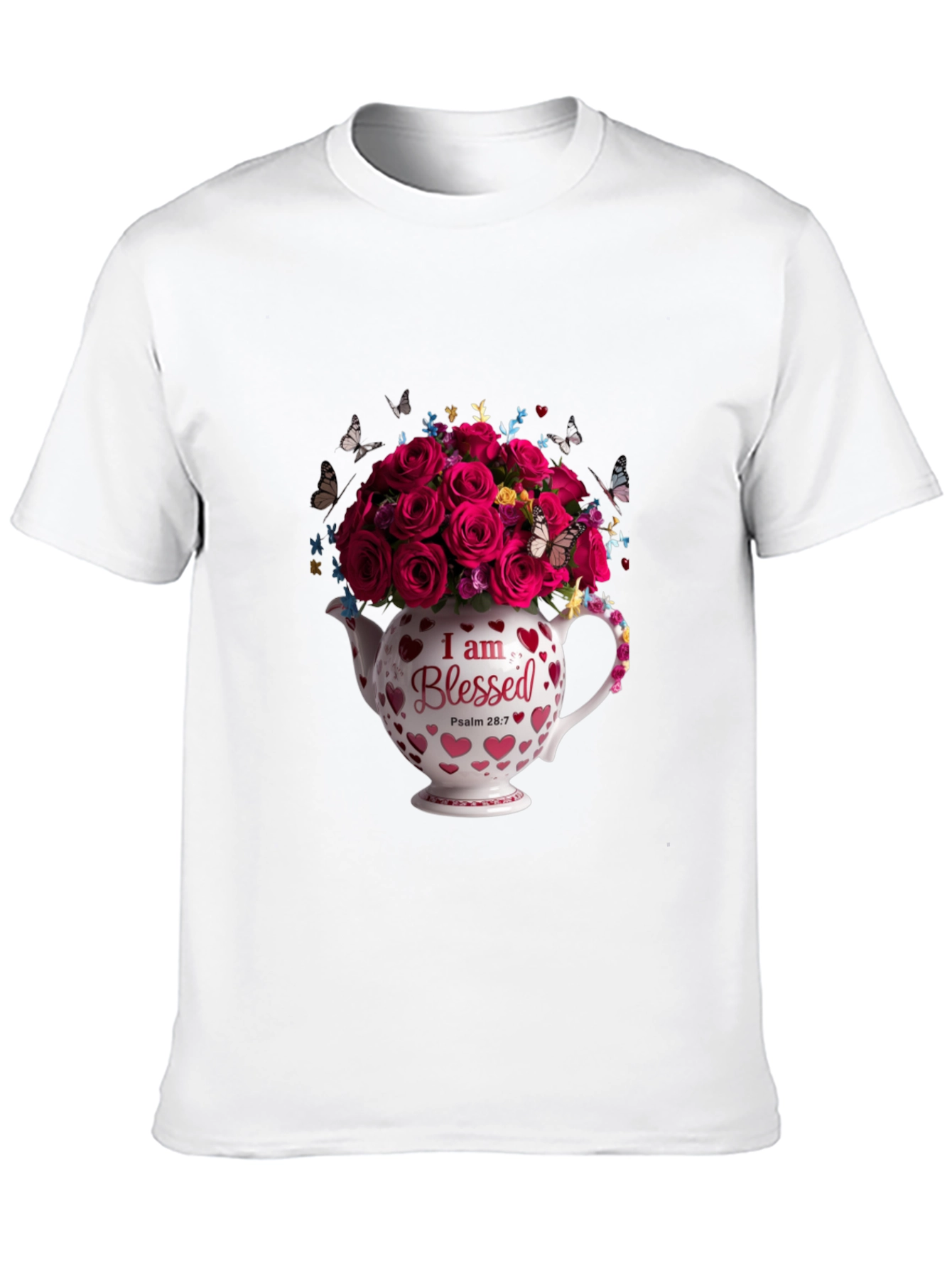 Blessed Roses in Teapot Graphic Tee - Black