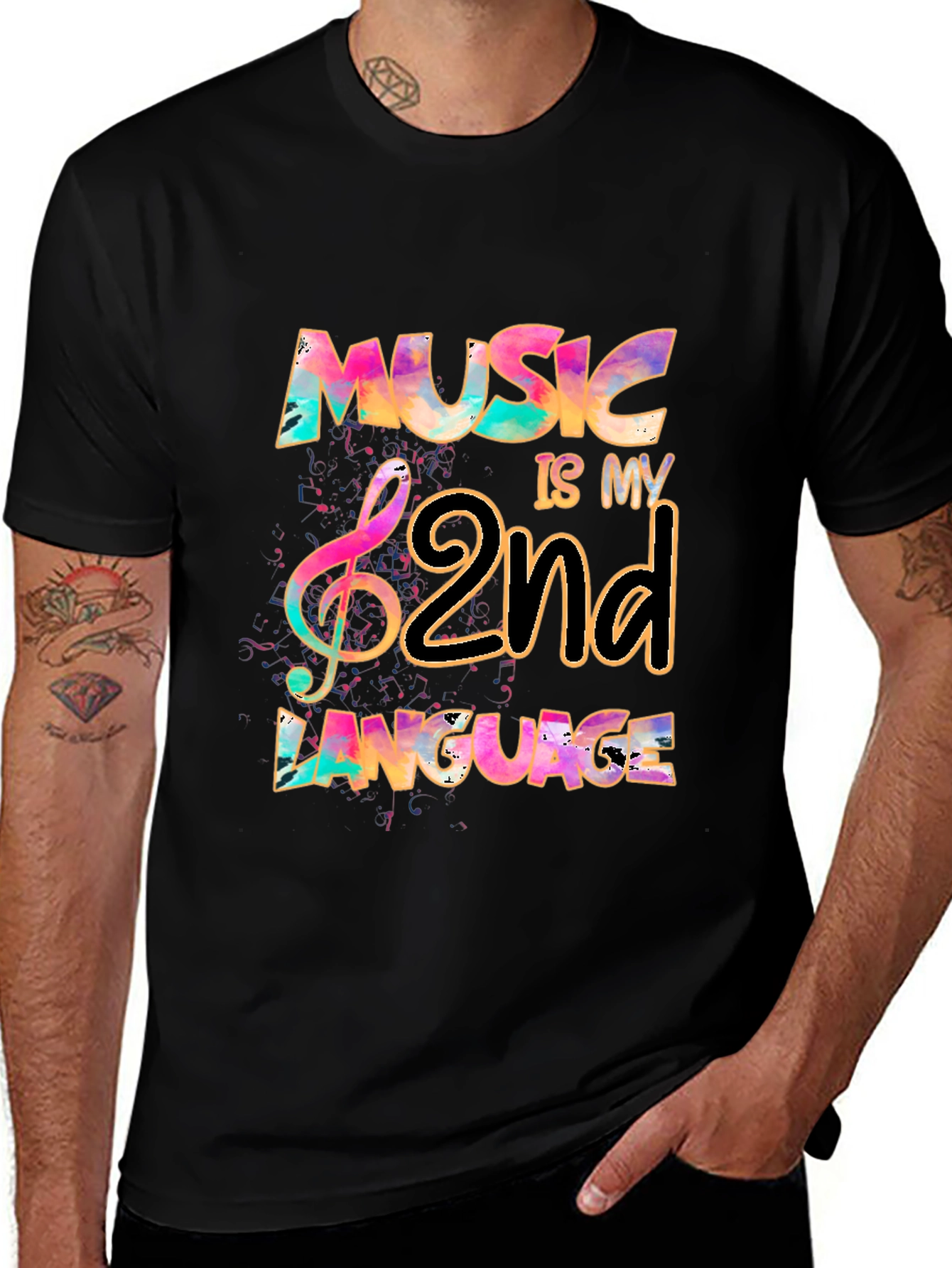 Music Is My 2nd Language Graphic Tee