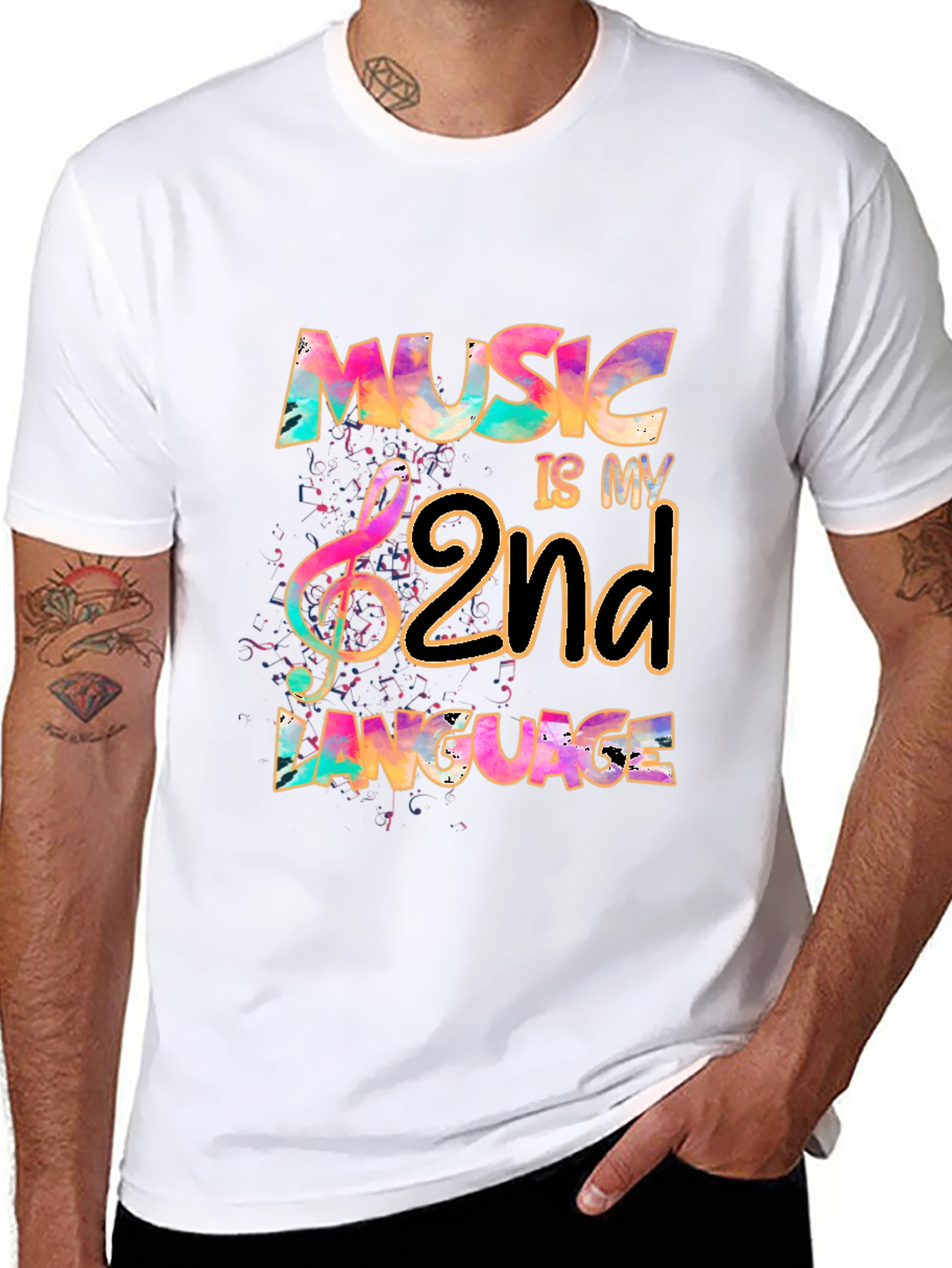 Music Is My 2nd Language Graphic Tee