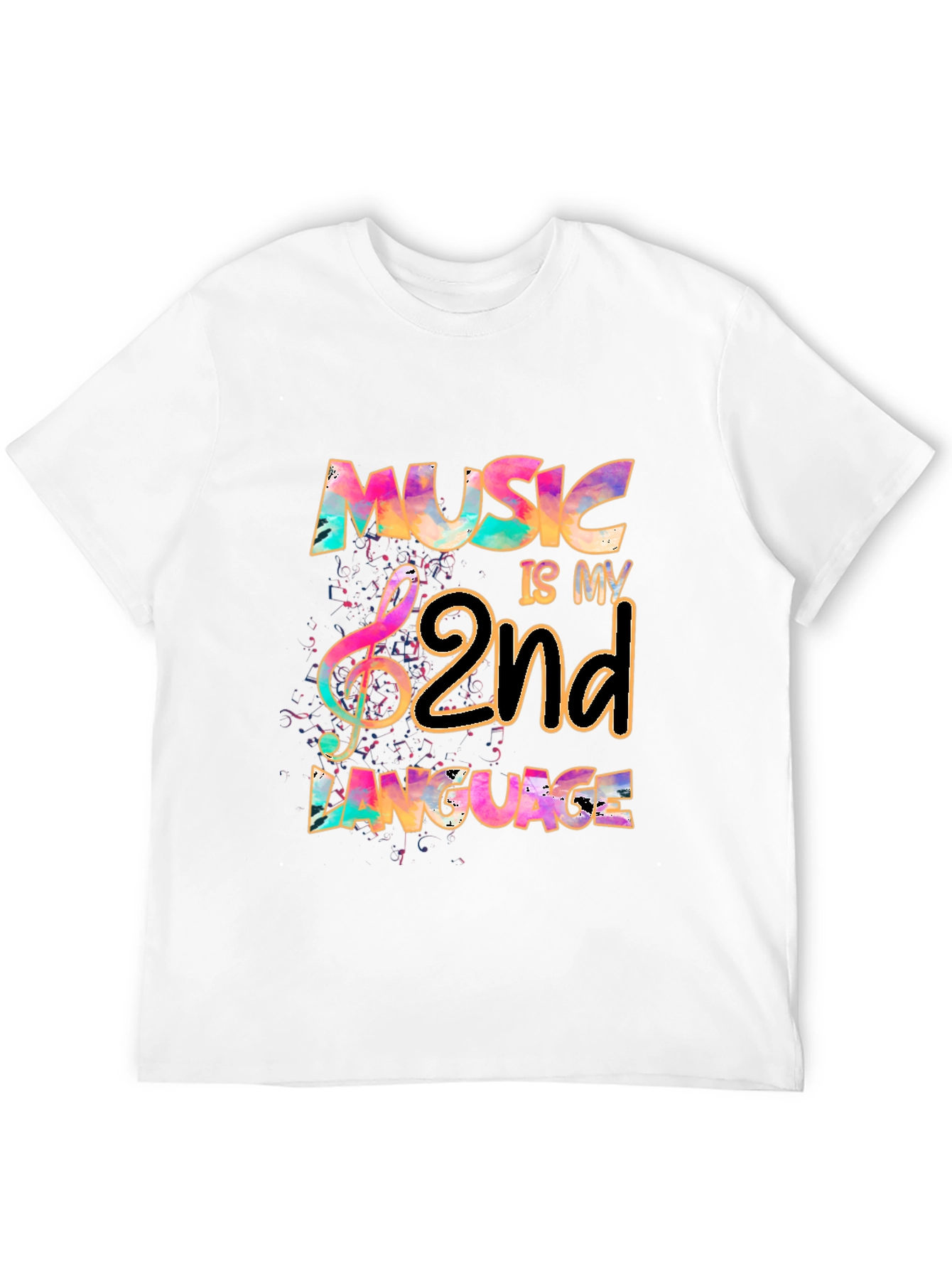 Music Is My 2nd Language Graphic Tee
