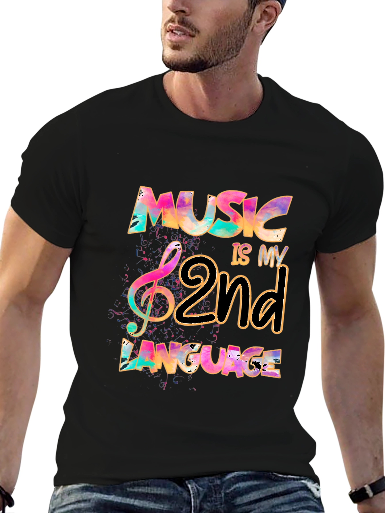 Music Is My 2nd Language Graphic Tee
