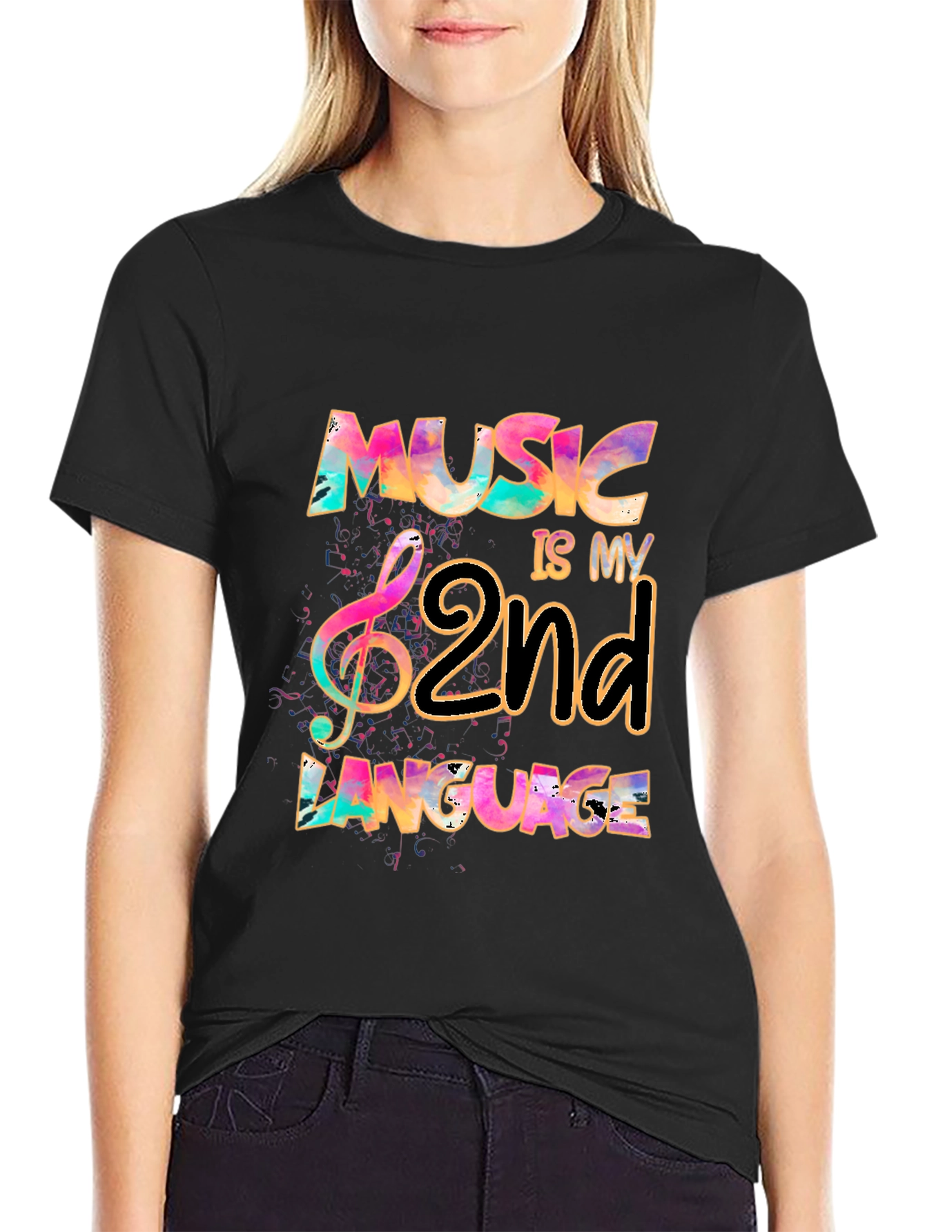 Music Is My 2nd Language Graphic Tee
