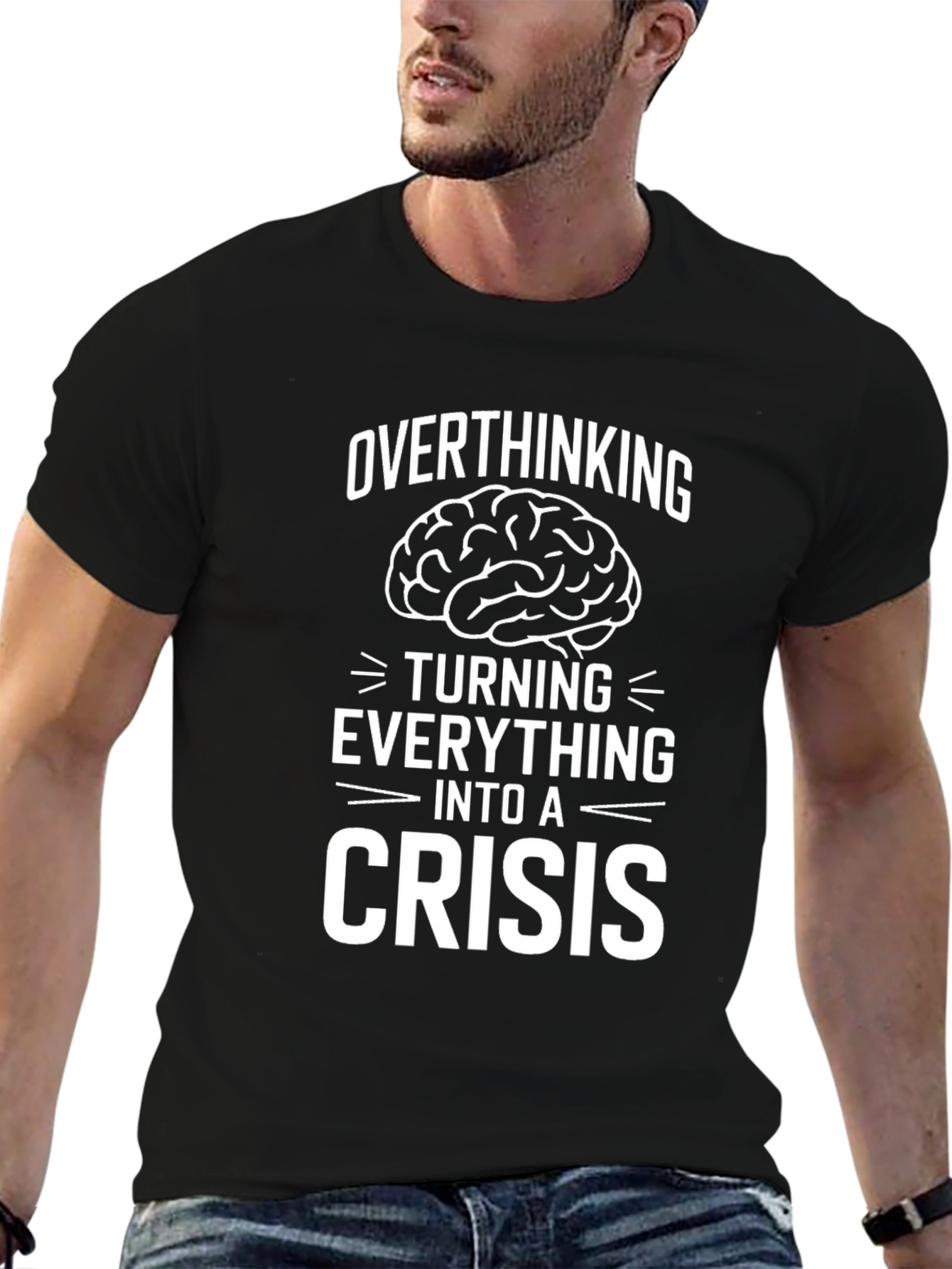Overthinking Crisis T-Shirt Funny Graphic Tee