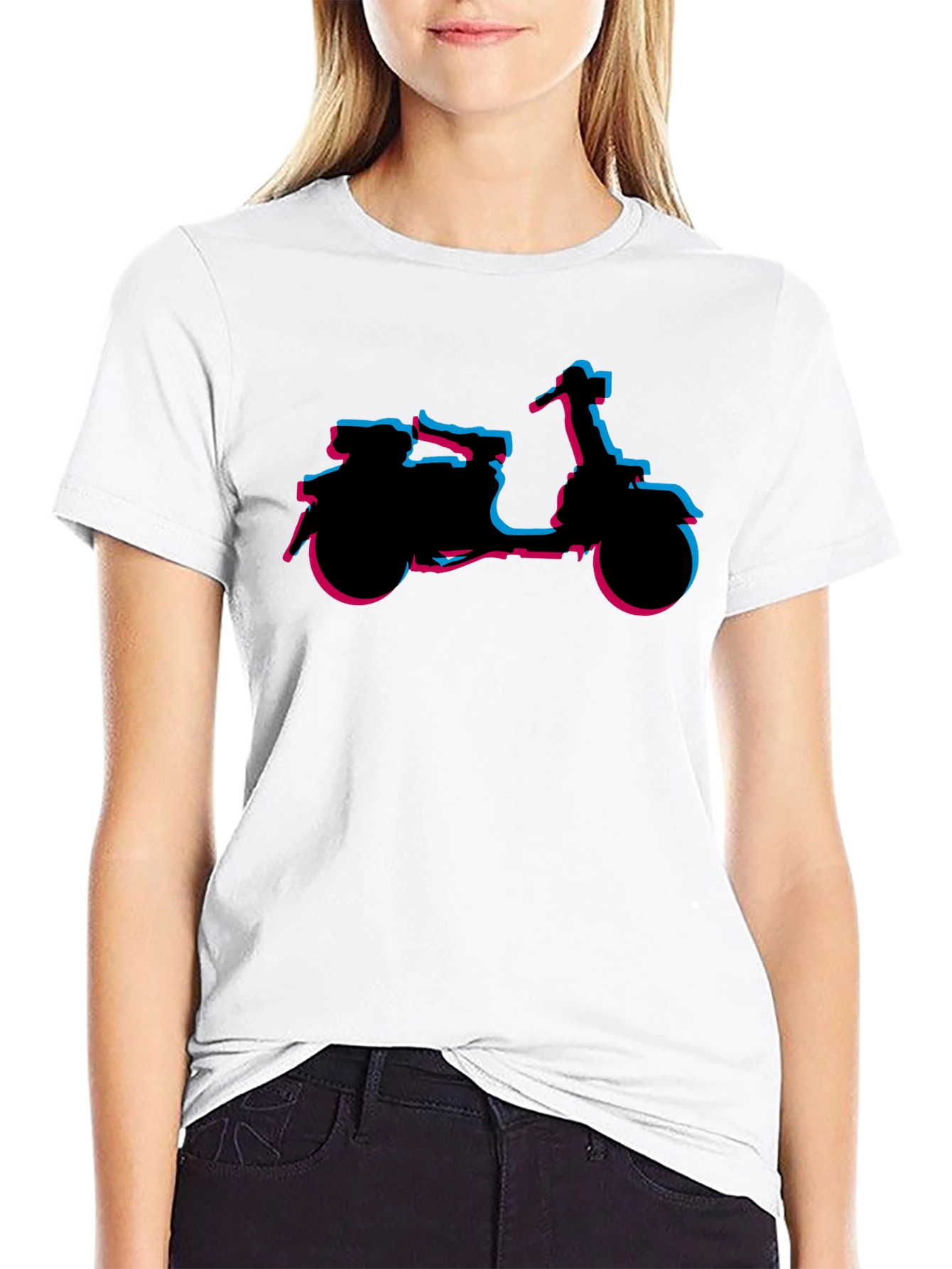 Retro Scooter Graphic Tee - Black