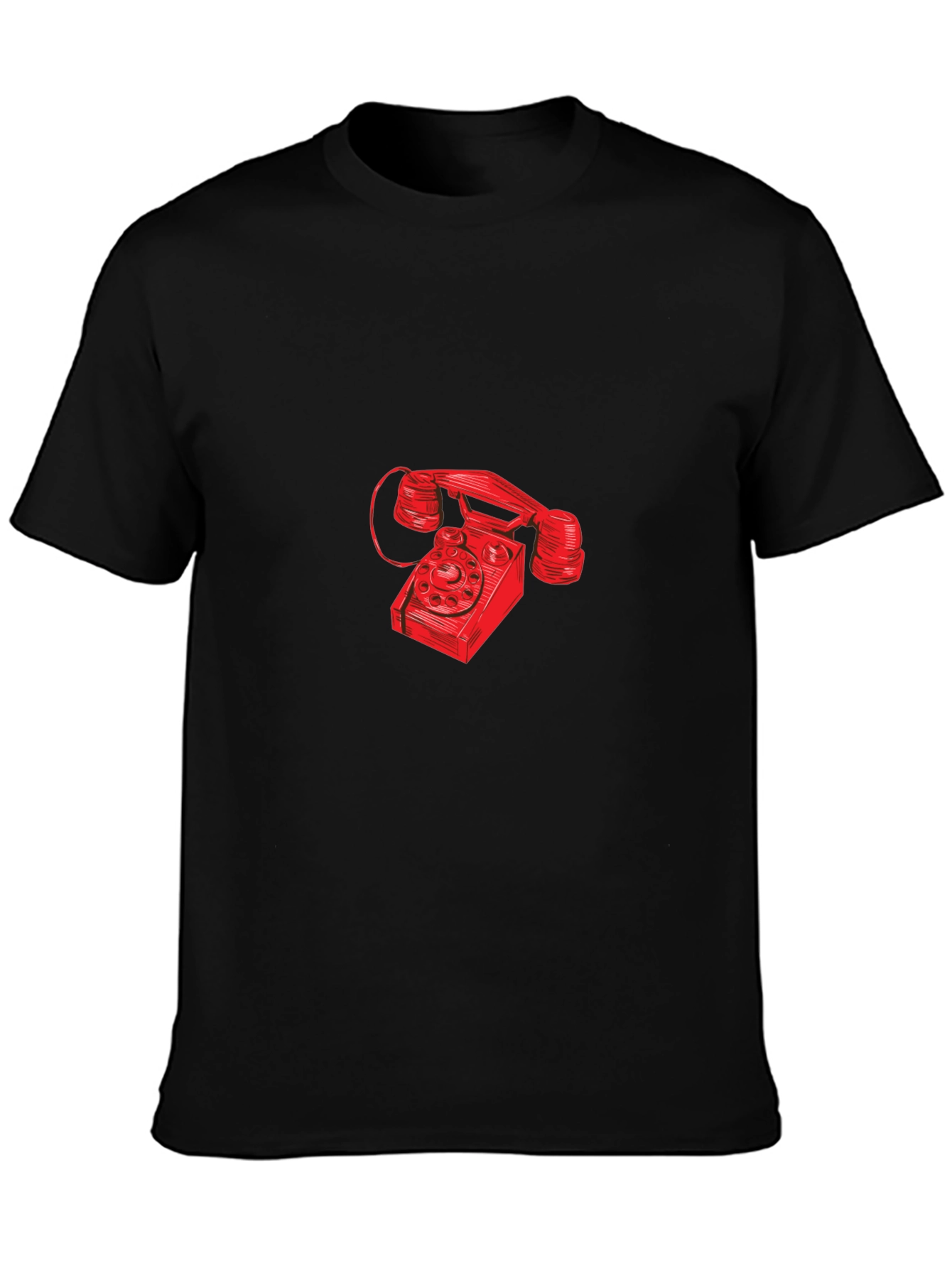 Retro Red Rotary Phone Graphic T-Shirt