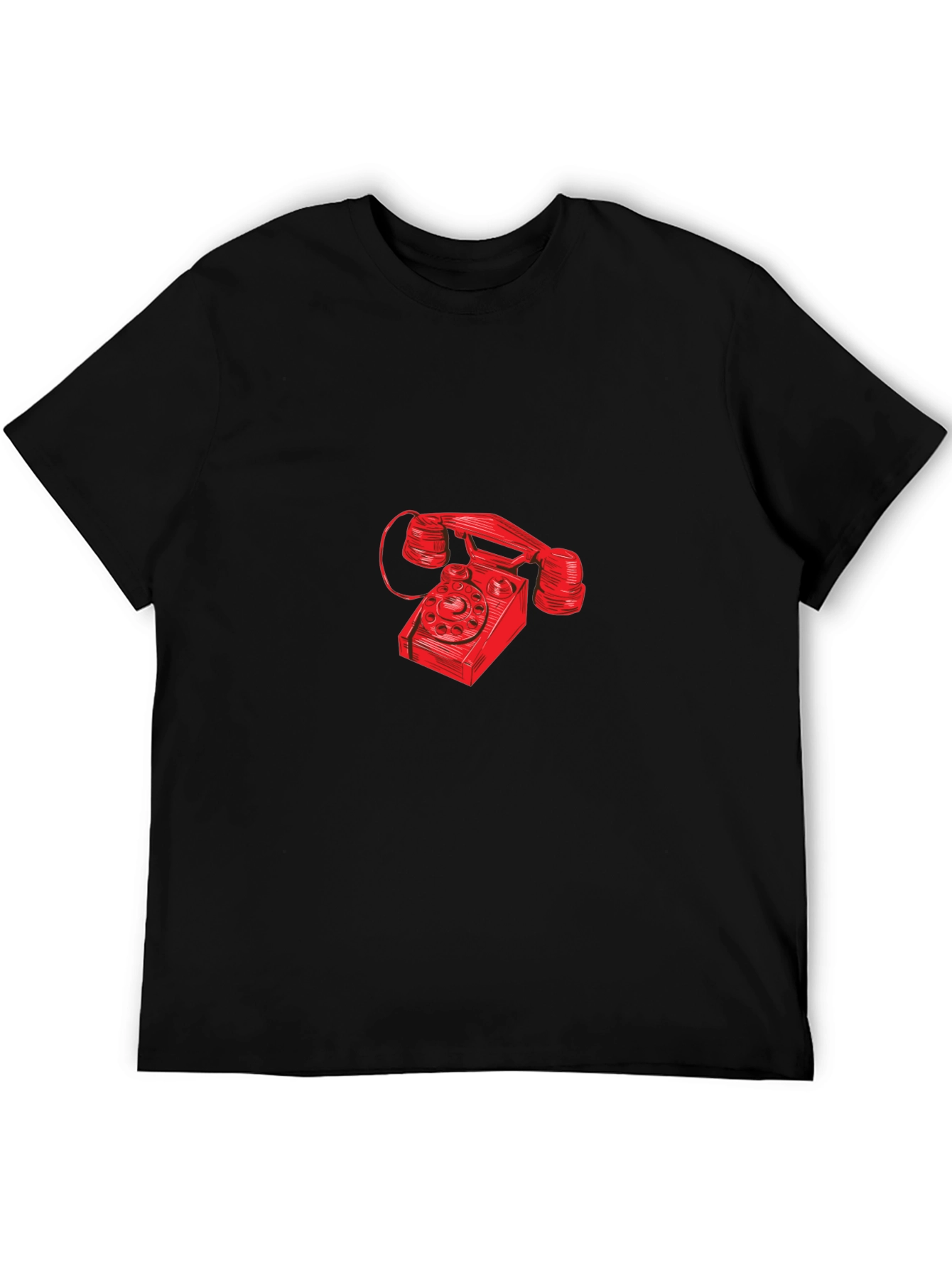 Retro Red Rotary Phone Graphic T-Shirt