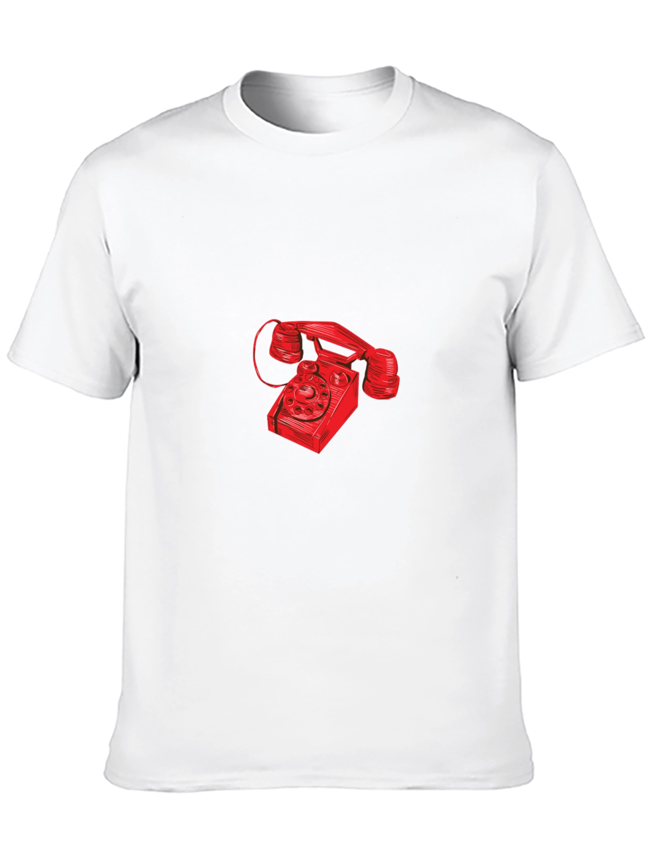 Retro Red Rotary Phone Graphic T-Shirt