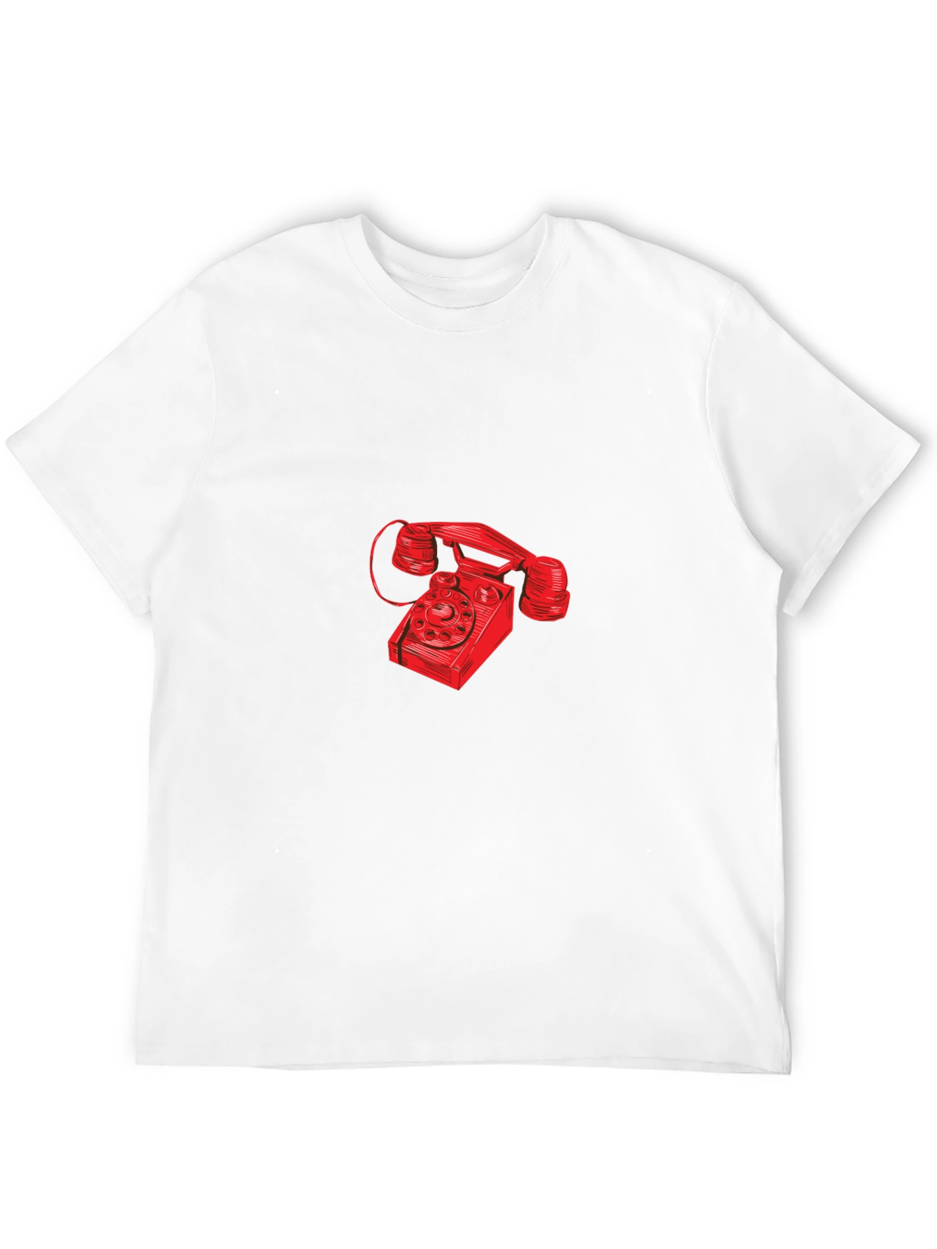 Retro Red Rotary Phone Graphic T-Shirt