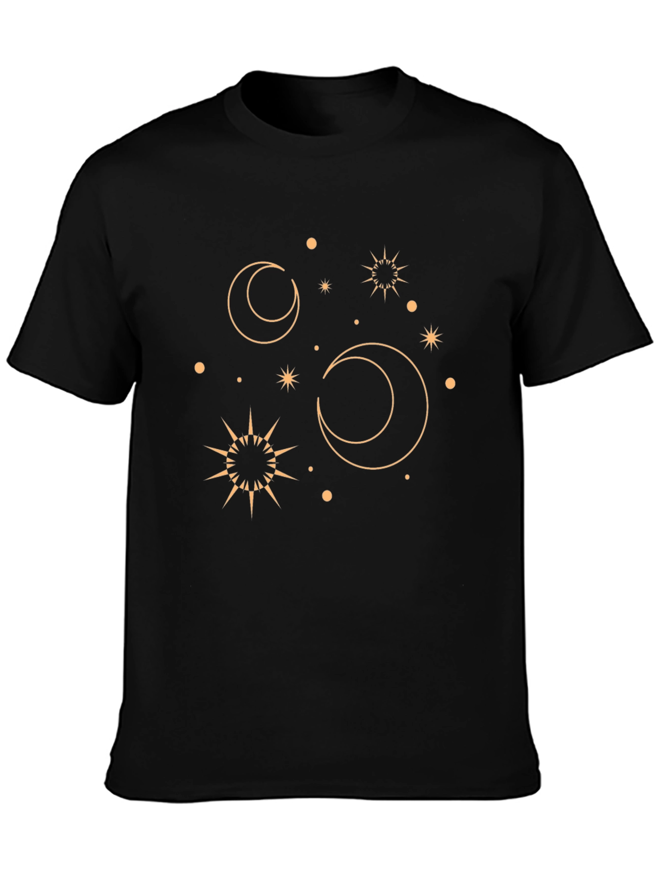 Celestial Graphic Tee - Black Cotton T-Shirt