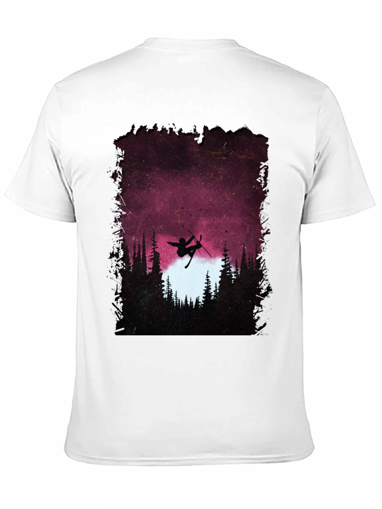 Skiing Silhouette Graphic T-Shirt