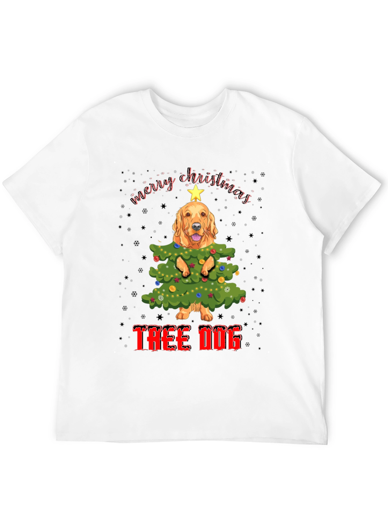 Funny Dog Christmas Tree T-Shirt
