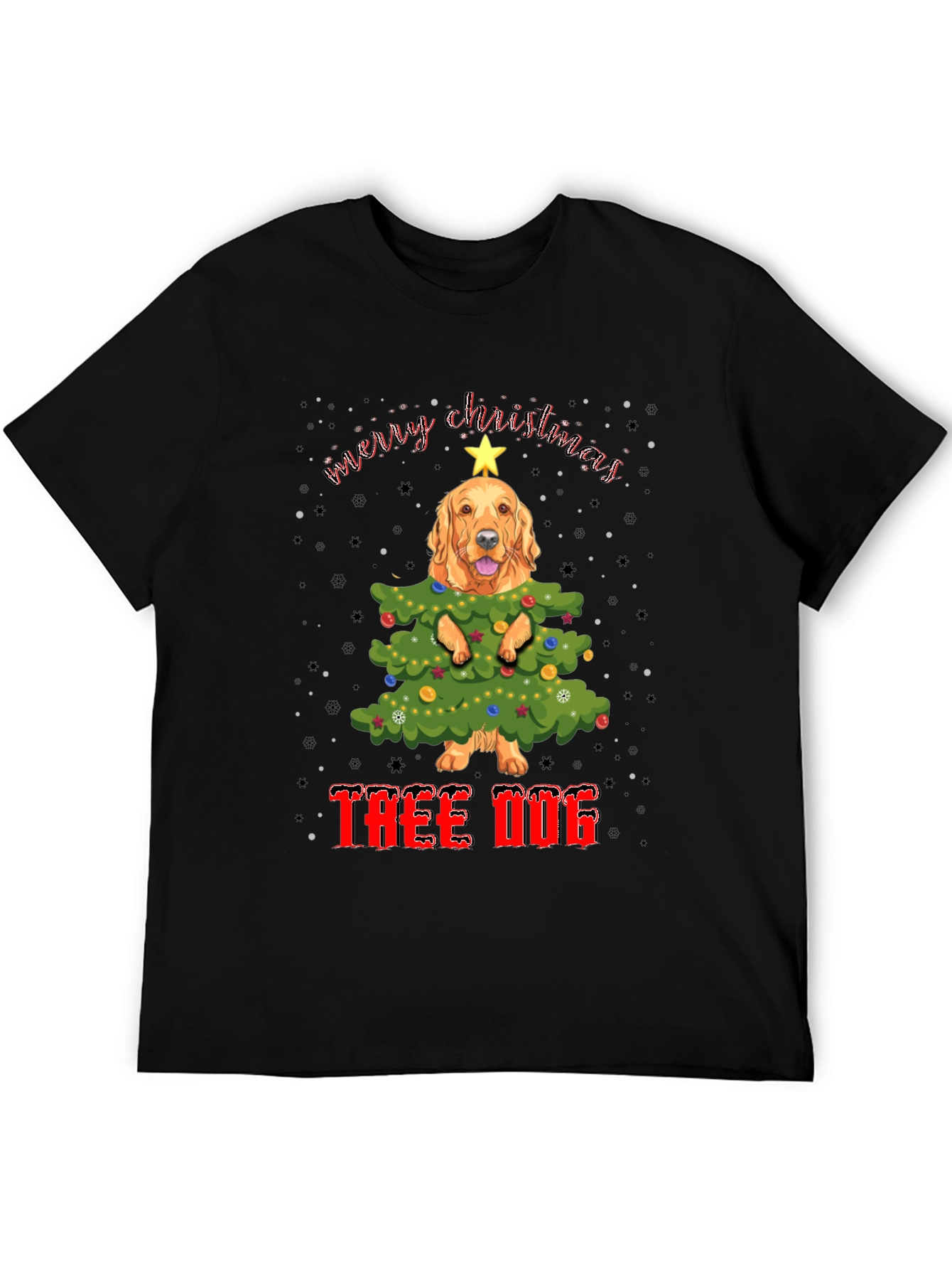 Funny Dog Christmas Tree T-Shirt