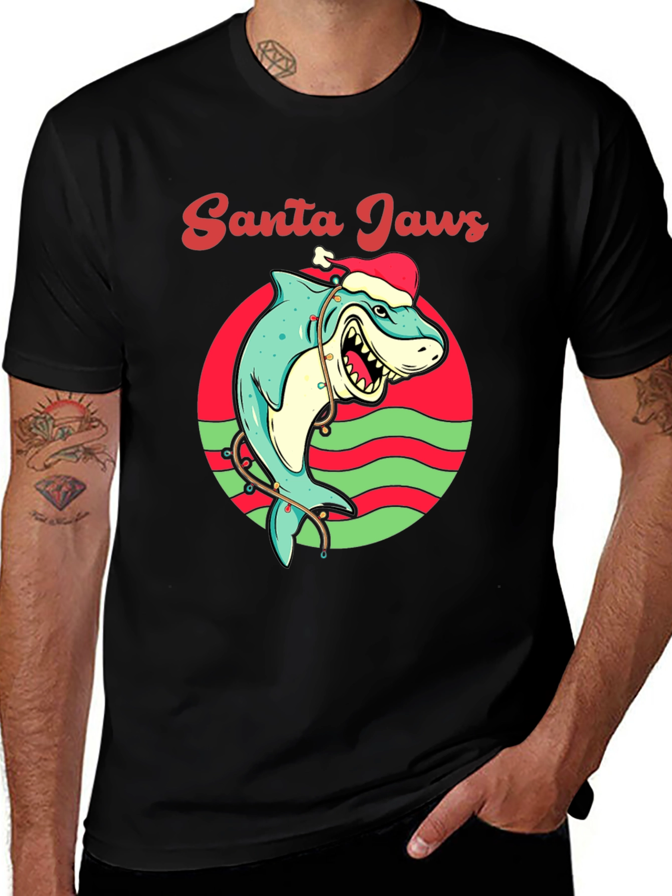 Santa Jaws Christmas T-Shirt