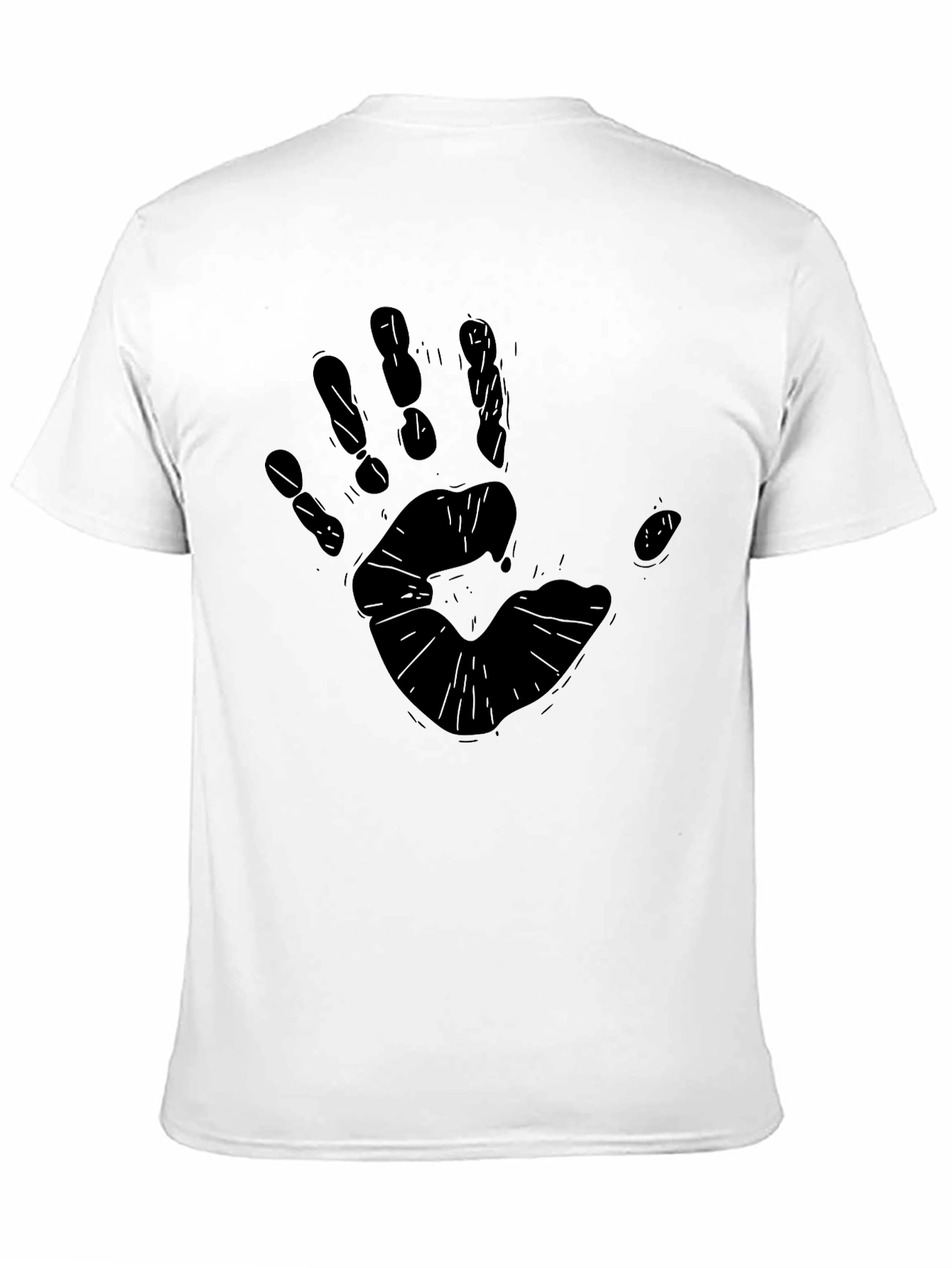 Handprint Graphic Black T-Shirt - Casual Style