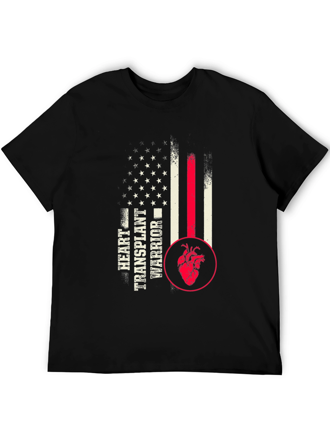 Heart Transplant Warrior USA Flag Graphic Tee
