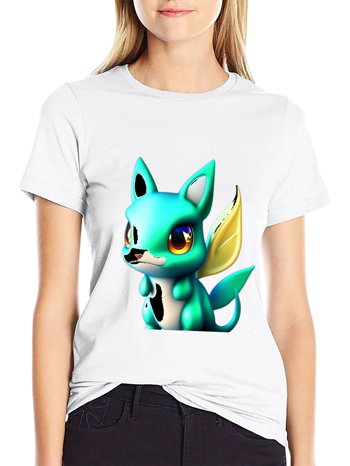 Cute Cartoon Creature Graphic T-Shirt