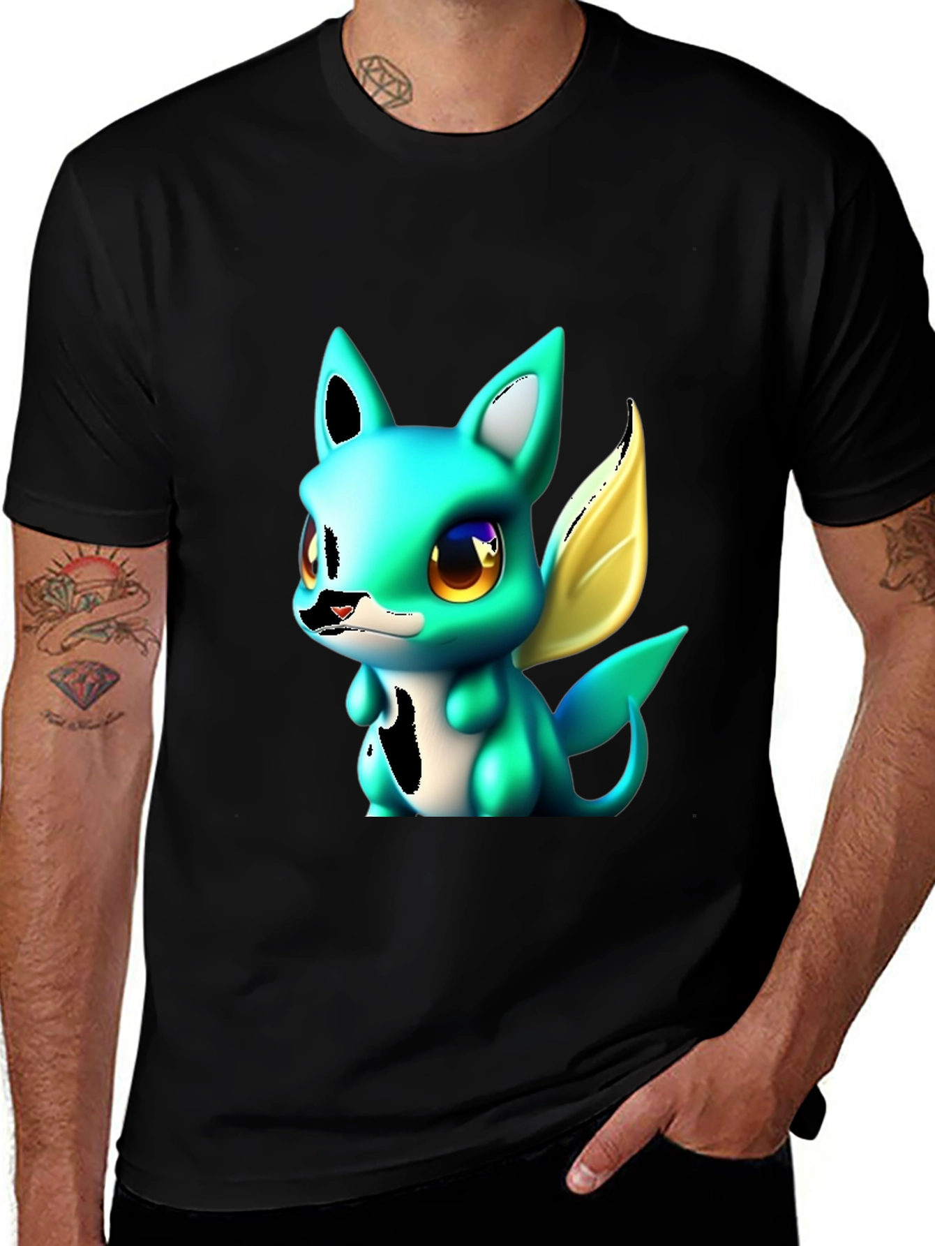 Cute Cartoon Creature Graphic T-Shirt