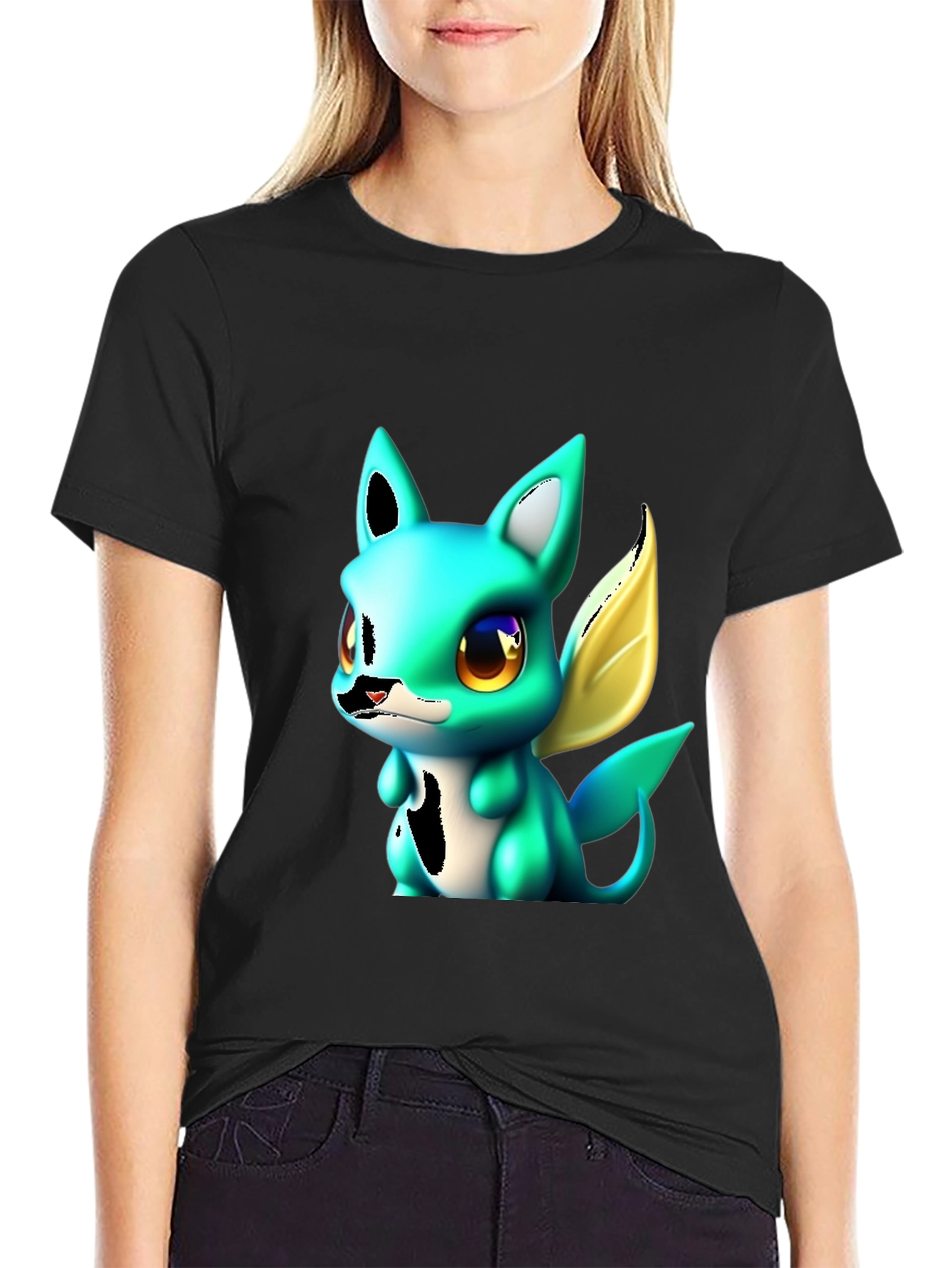 Cute Cartoon Creature Graphic T-Shirt