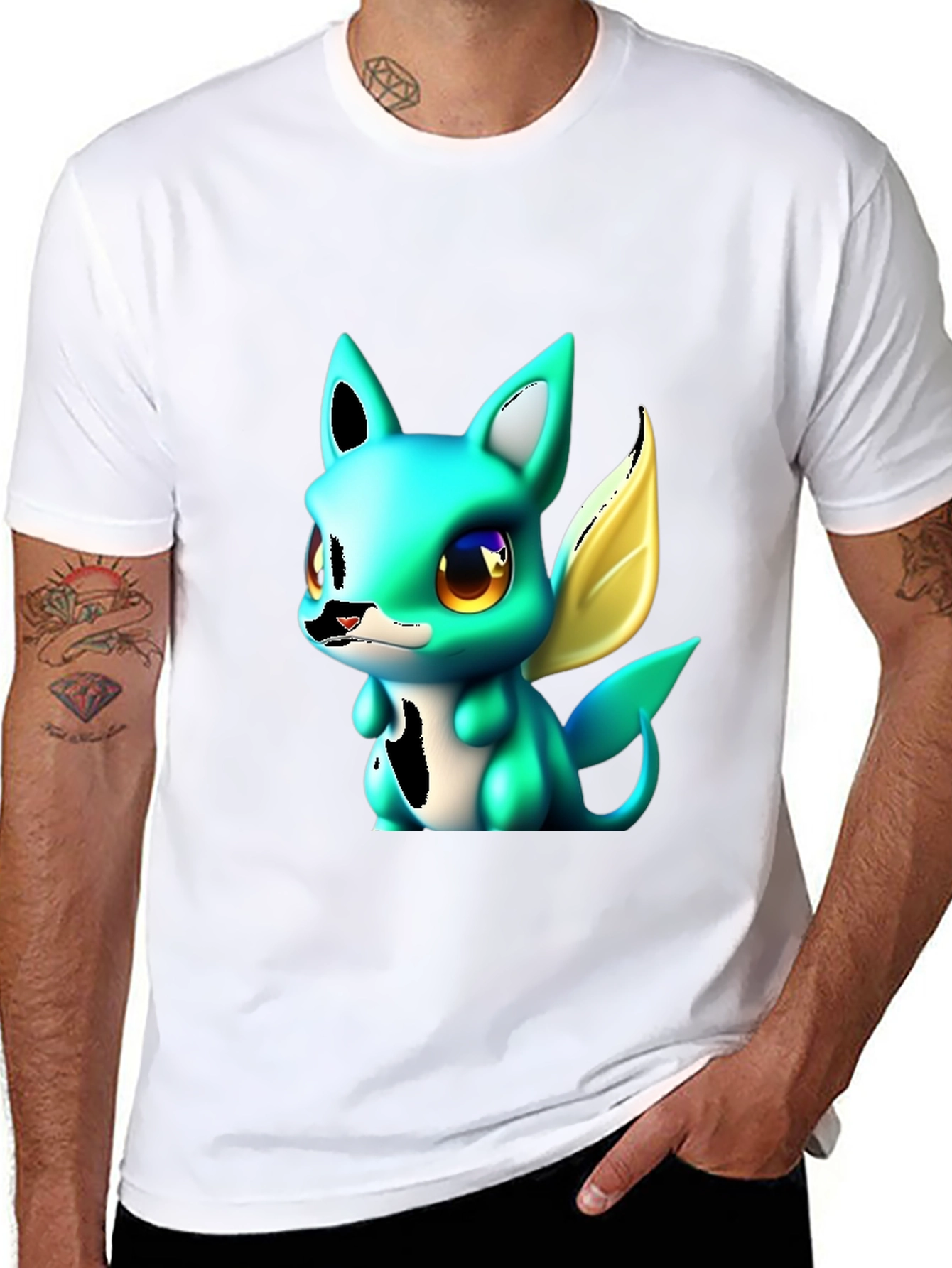 Cute Cartoon Creature Graphic T-Shirt