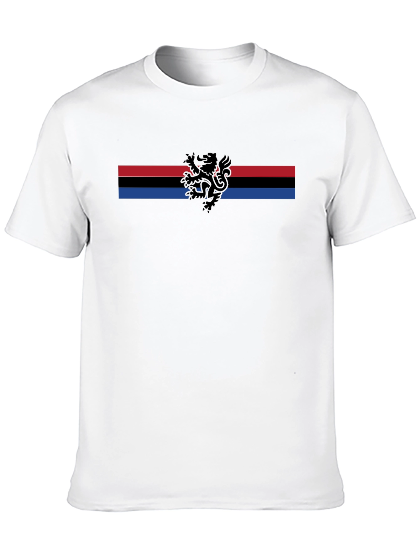Striped Lion Graphic Tee - Mens Black T-Shirt