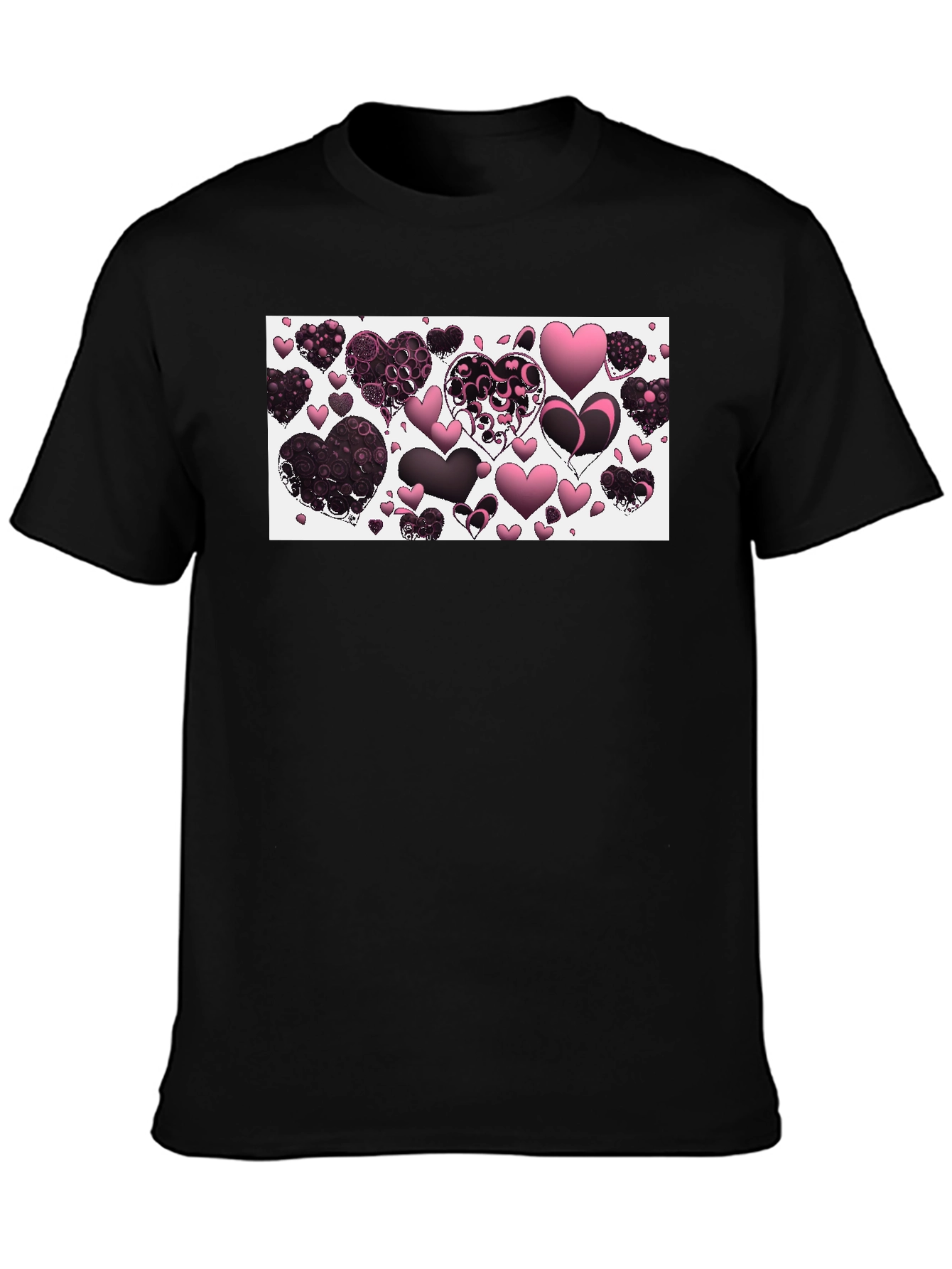 Heart Patterned Graphic T-Shirt