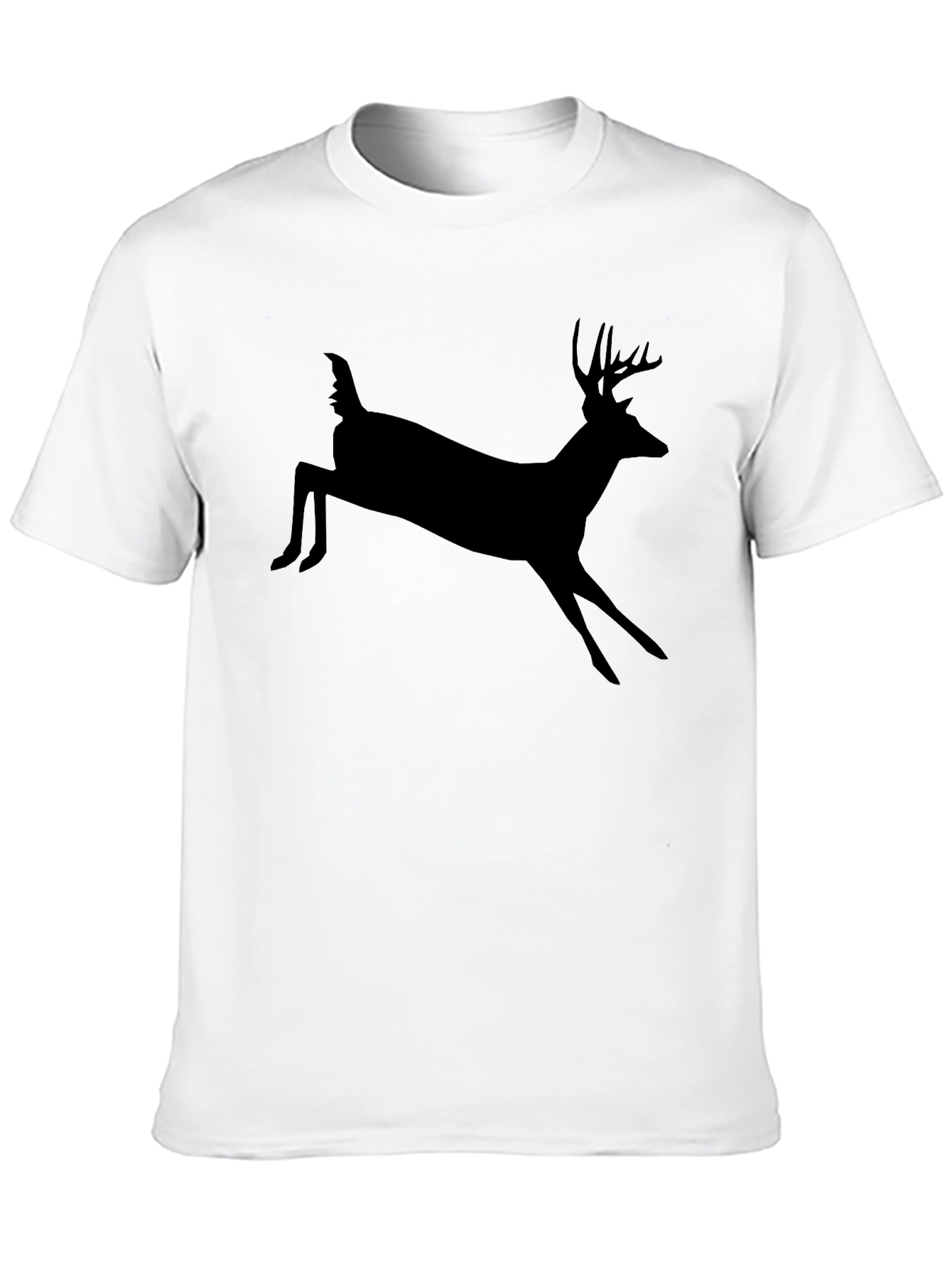 Black Deer Silhouette Graphic T-Shirt