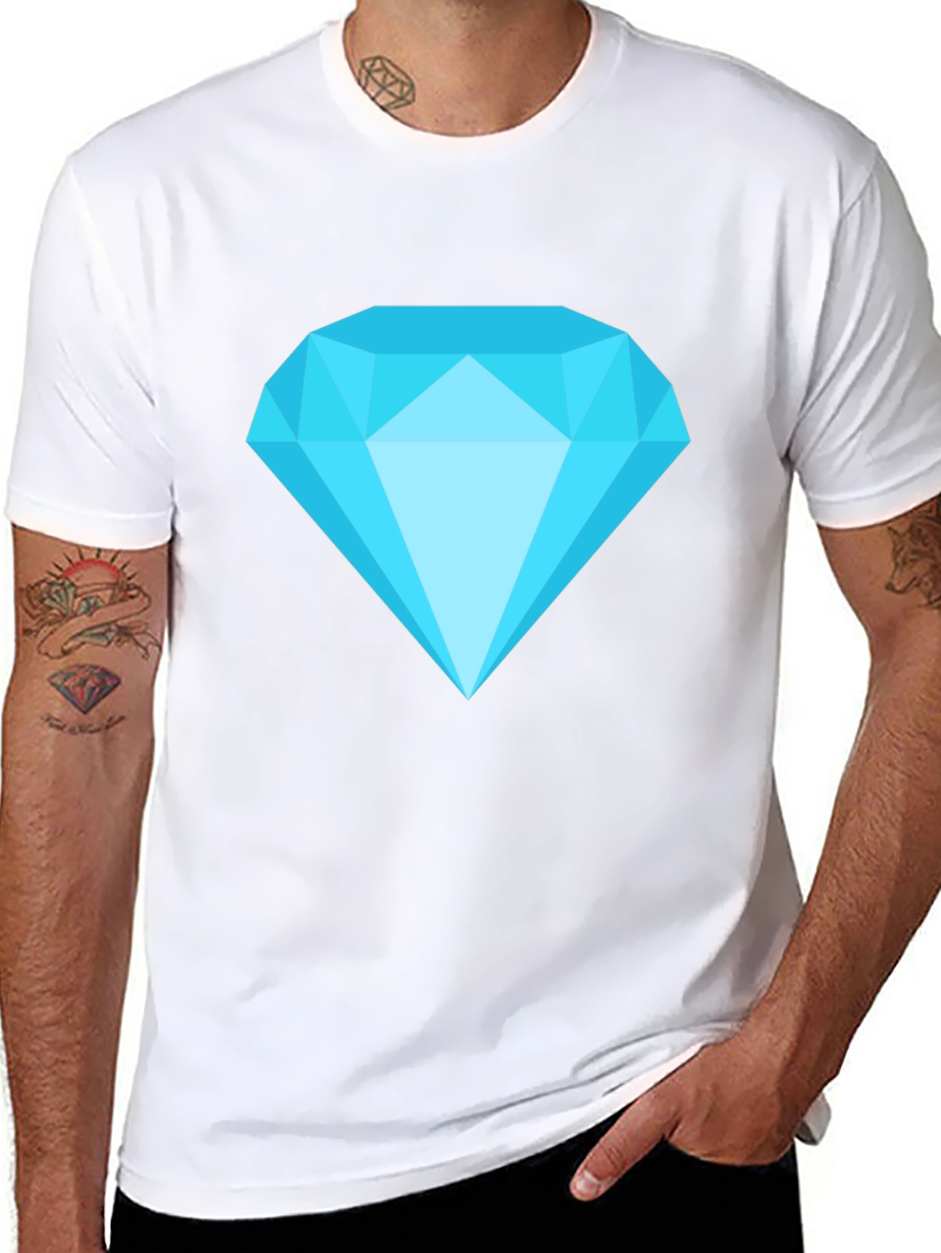 Diamond Graphic Black T-Shirt - Casual Style