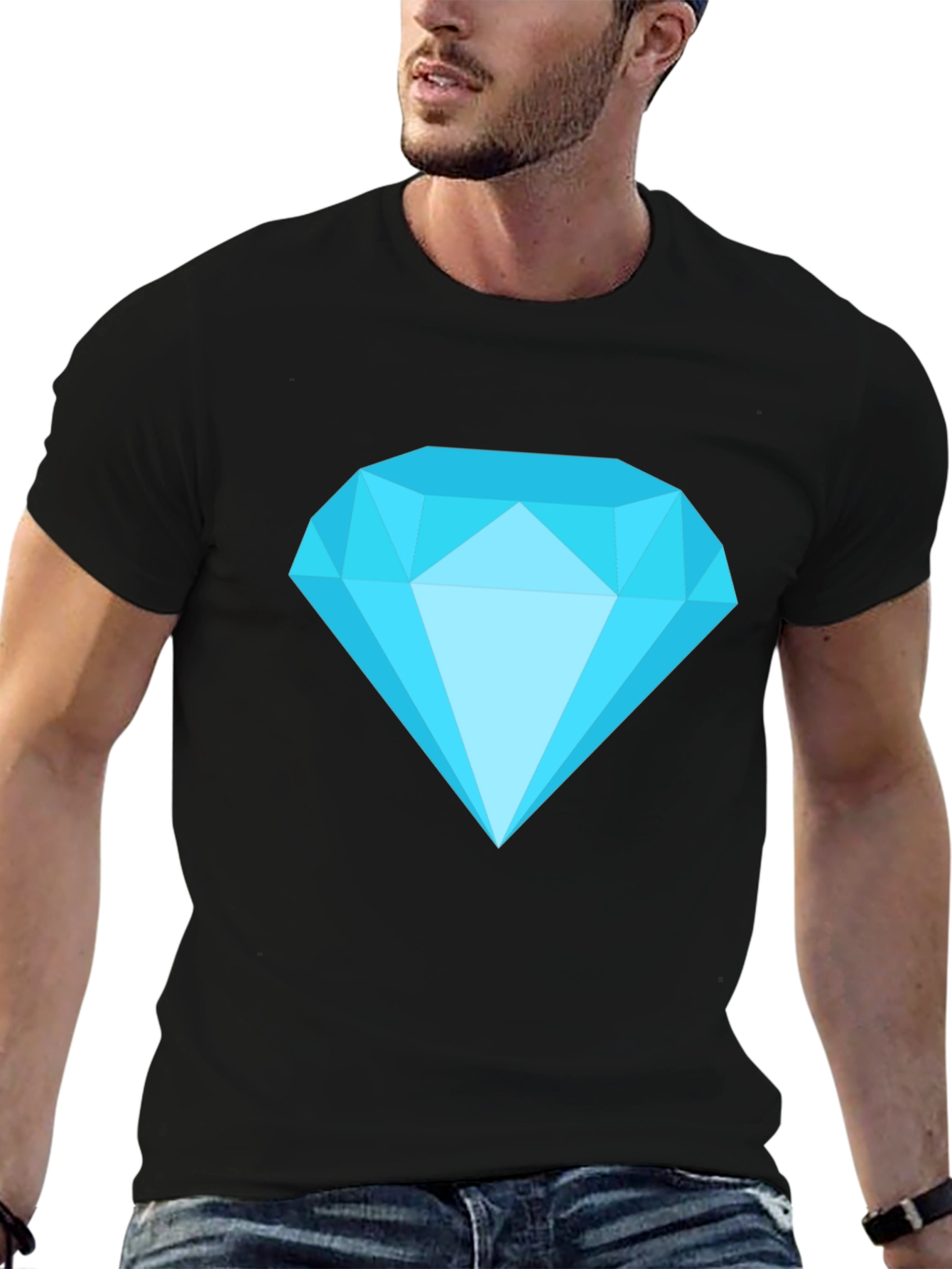 Diamond Graphic Black T-Shirt - Casual Style