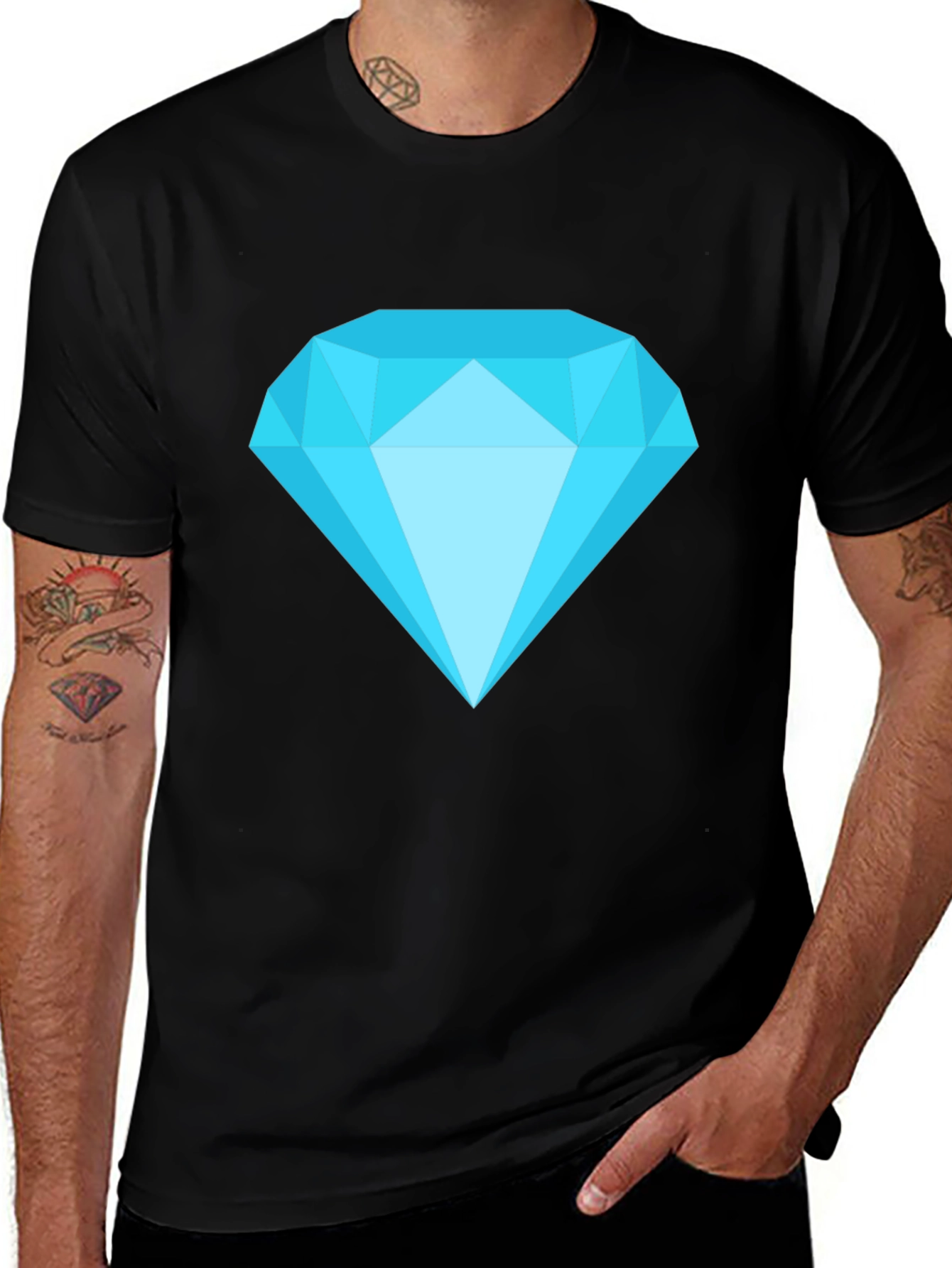 Diamond Graphic Black T-Shirt - Casual Style
